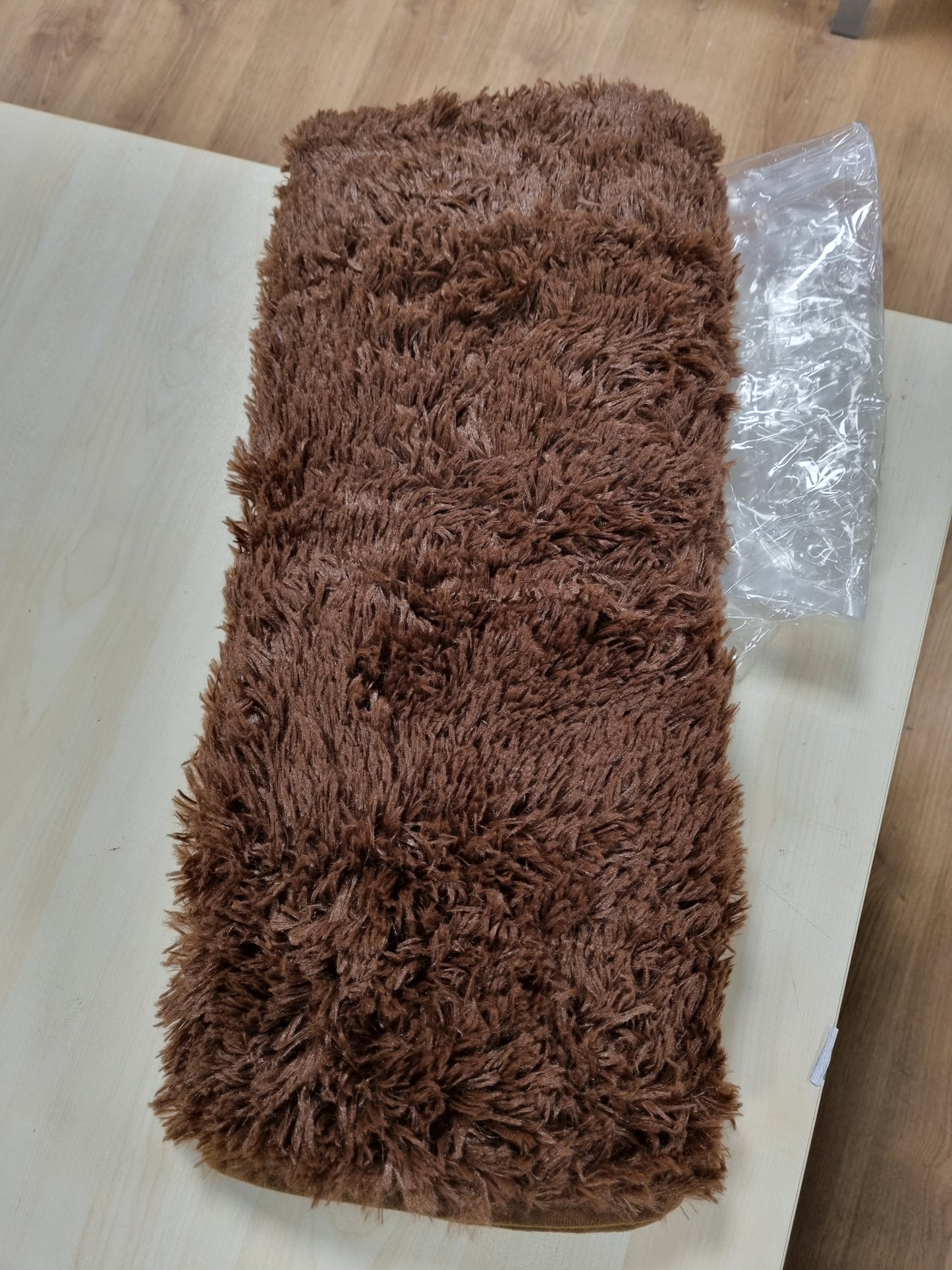 252473 - Homaxy Qilim i butë me push të lartë dhe mbështetëse anti-rrëshqitëse, i larëshëm, 60 x 100 cm, kafe