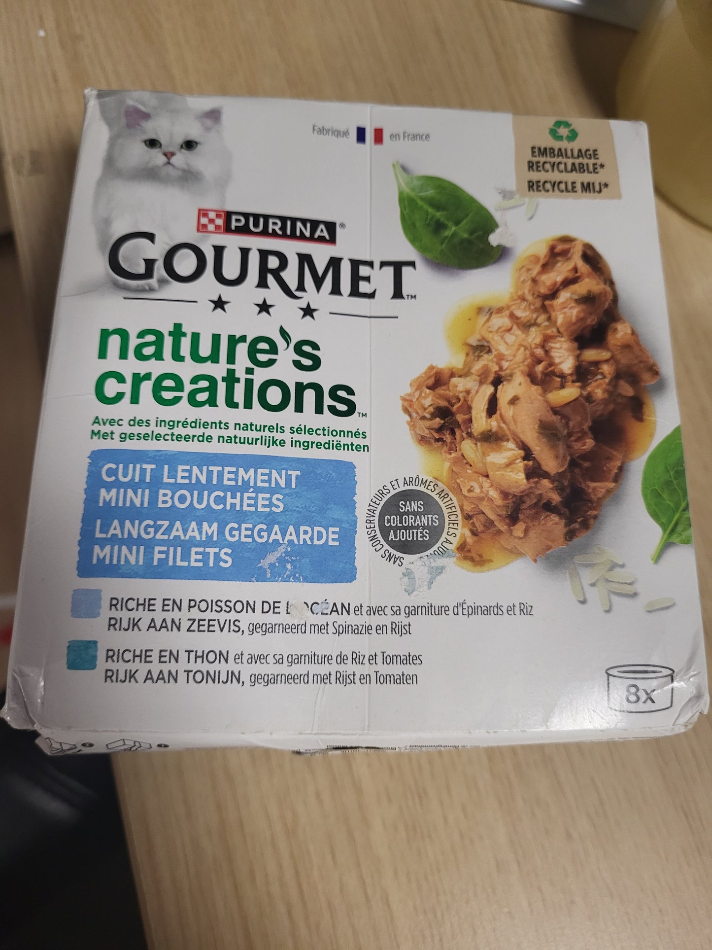 220219 - GOURMET | KRIJIME TË NATYRËS | Ushqim për mace të rritura | Mini Bites me përbërës natyralë | Me peshk: Peshk oqeani, Ton | Pako me 12 copë (8 x 85g)