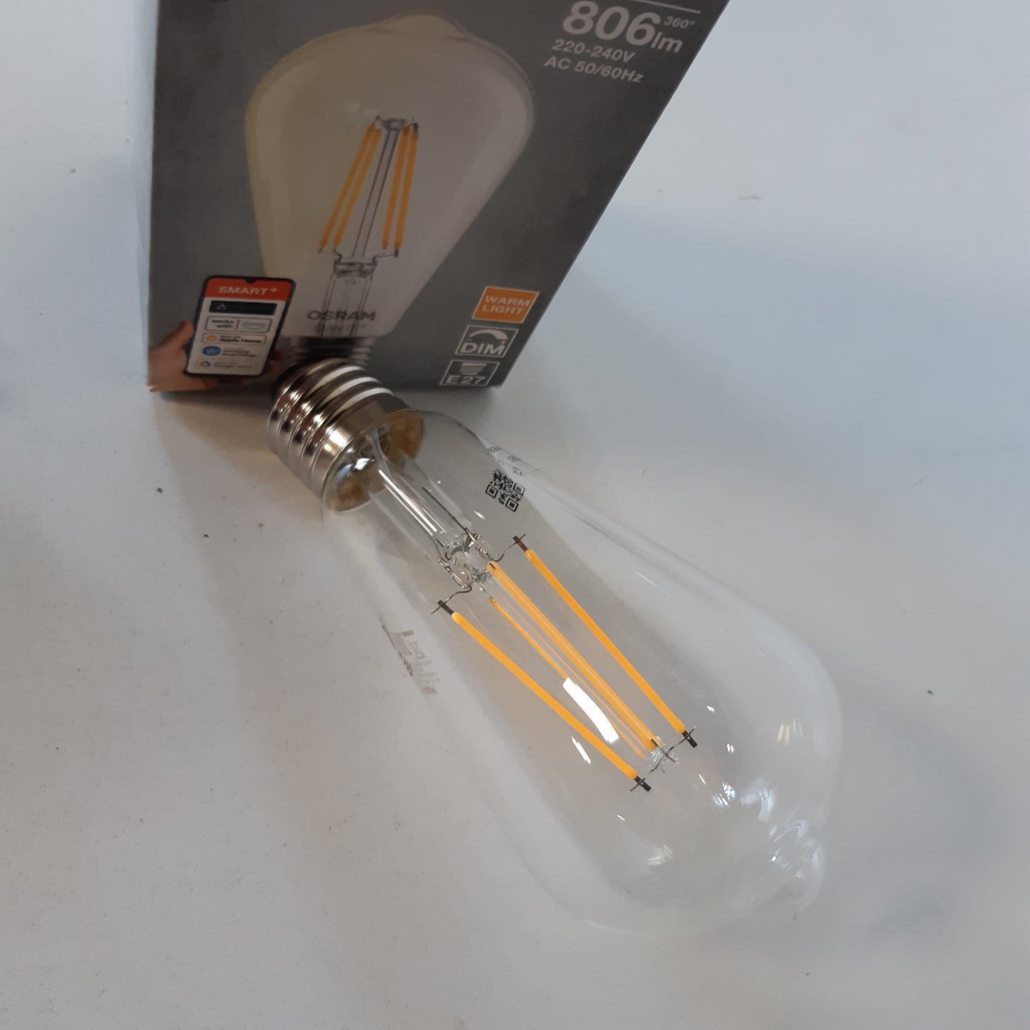 215830 - OSRAM Llambë LED SMART+ Edison, E27, e bardhë e ngrohtë 2700 K, e errësueshme, kontroll aplikacioni, e pajtueshme me Alexa dhe Google