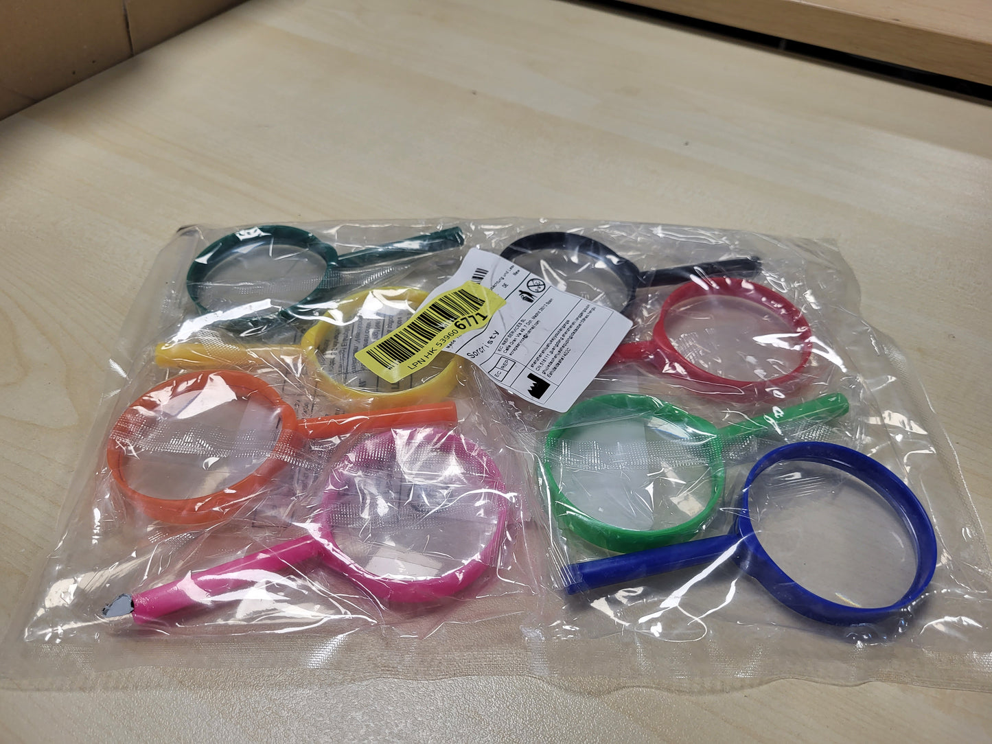 258108 - Set me 8 xhama zmadhues mini, shumëngjyrësh, xham zmadhues dore me dorezë, xham zmadhues plastik për vëzhgim të natyrës, vëzhgim të insekteve, lexim dhe punë detajesh