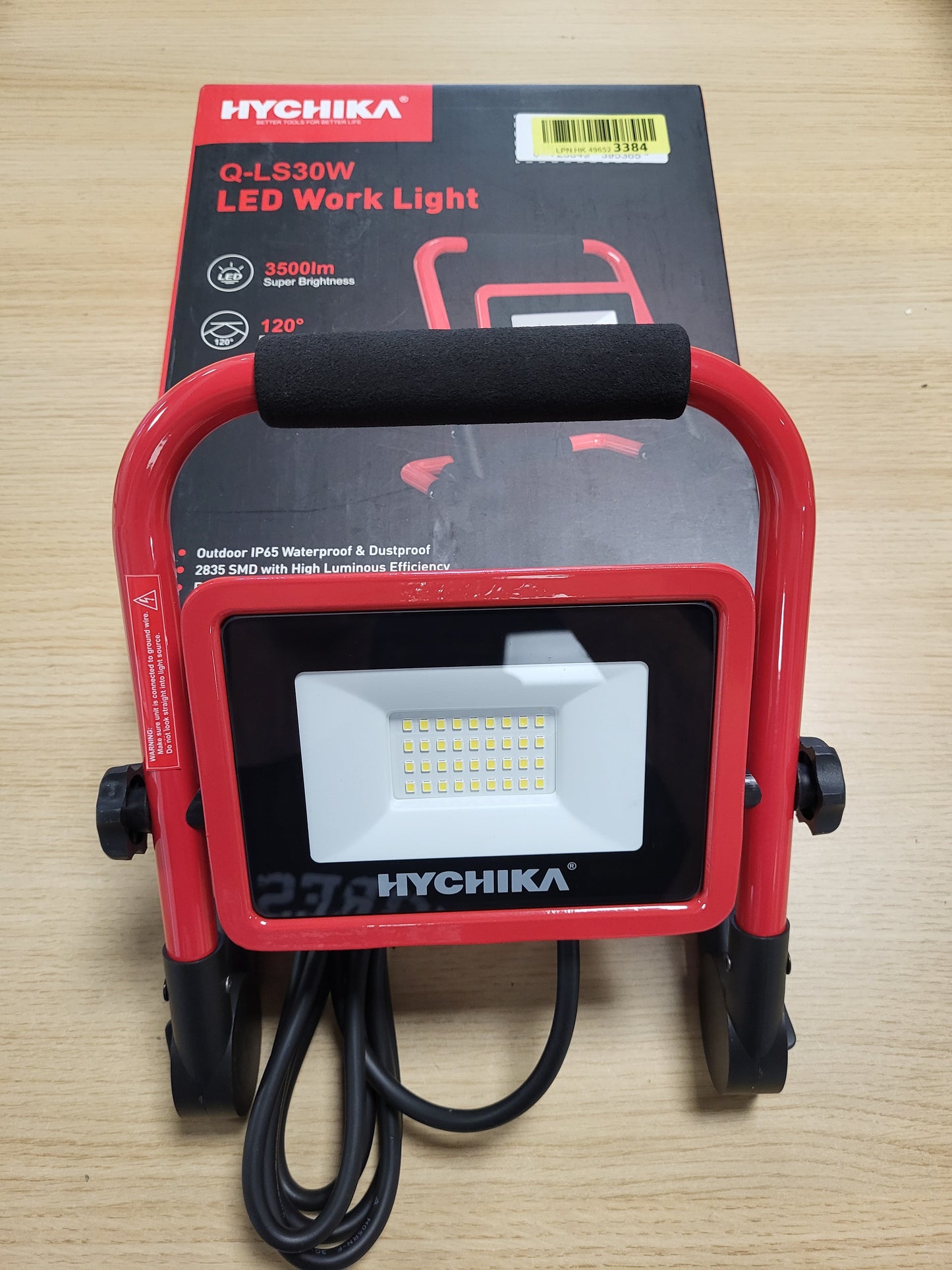 214514 - HYCHIKA Dritë Ndërtimi LED 30W, Prozhektor 3500 LM 6500K, IP65 Rezistent ndaj Ujit, Dritë Pune Portative, Kabllo Energjie 2m