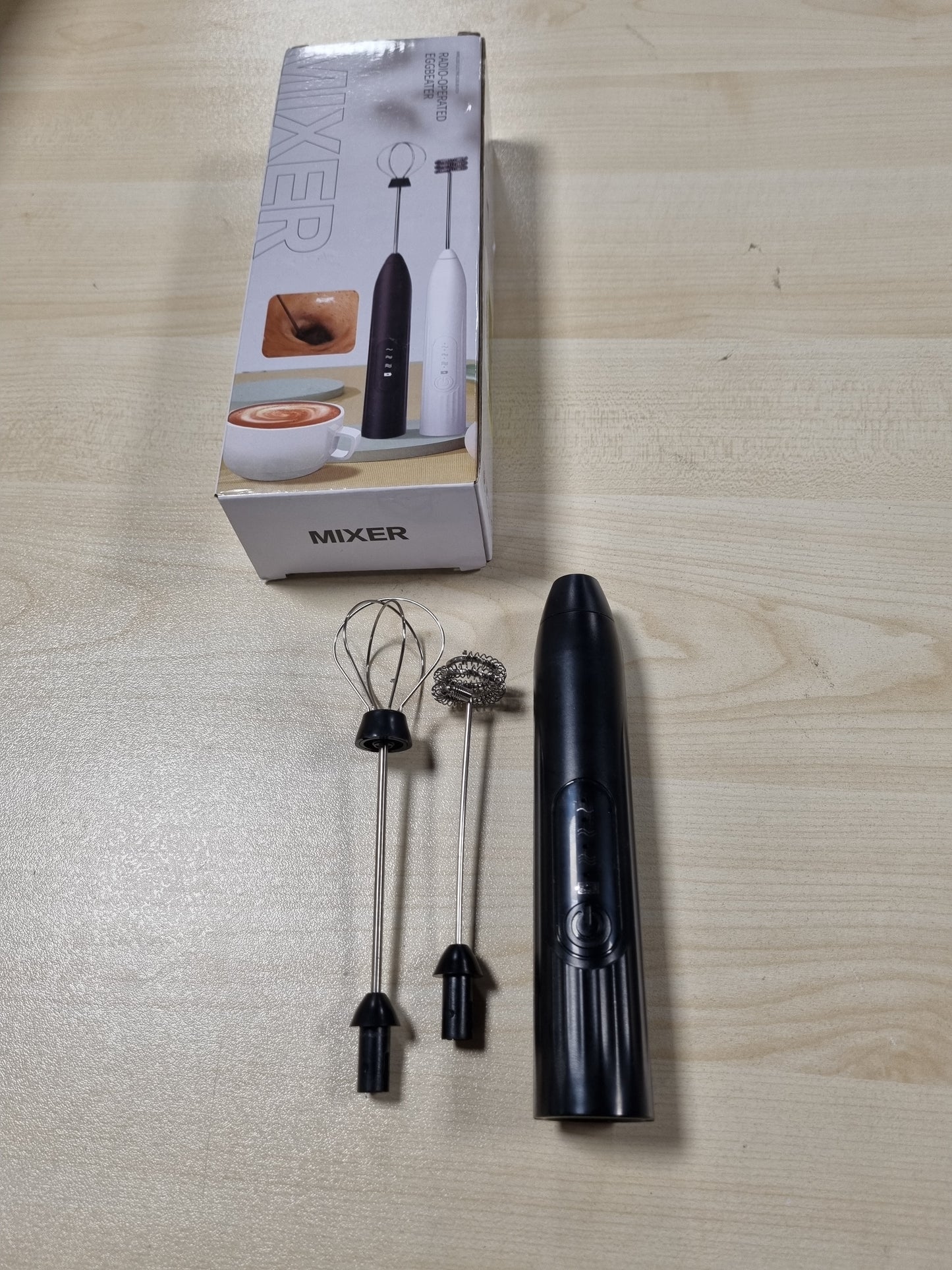 252768 - Shkumëzues elektrik qumështi, i rikarikueshëm me USB, 3 shpejtësi të rregullueshme, çelik inox, për kafe, kapuçino, latte, çokollatë të nxehtë (e zezë)