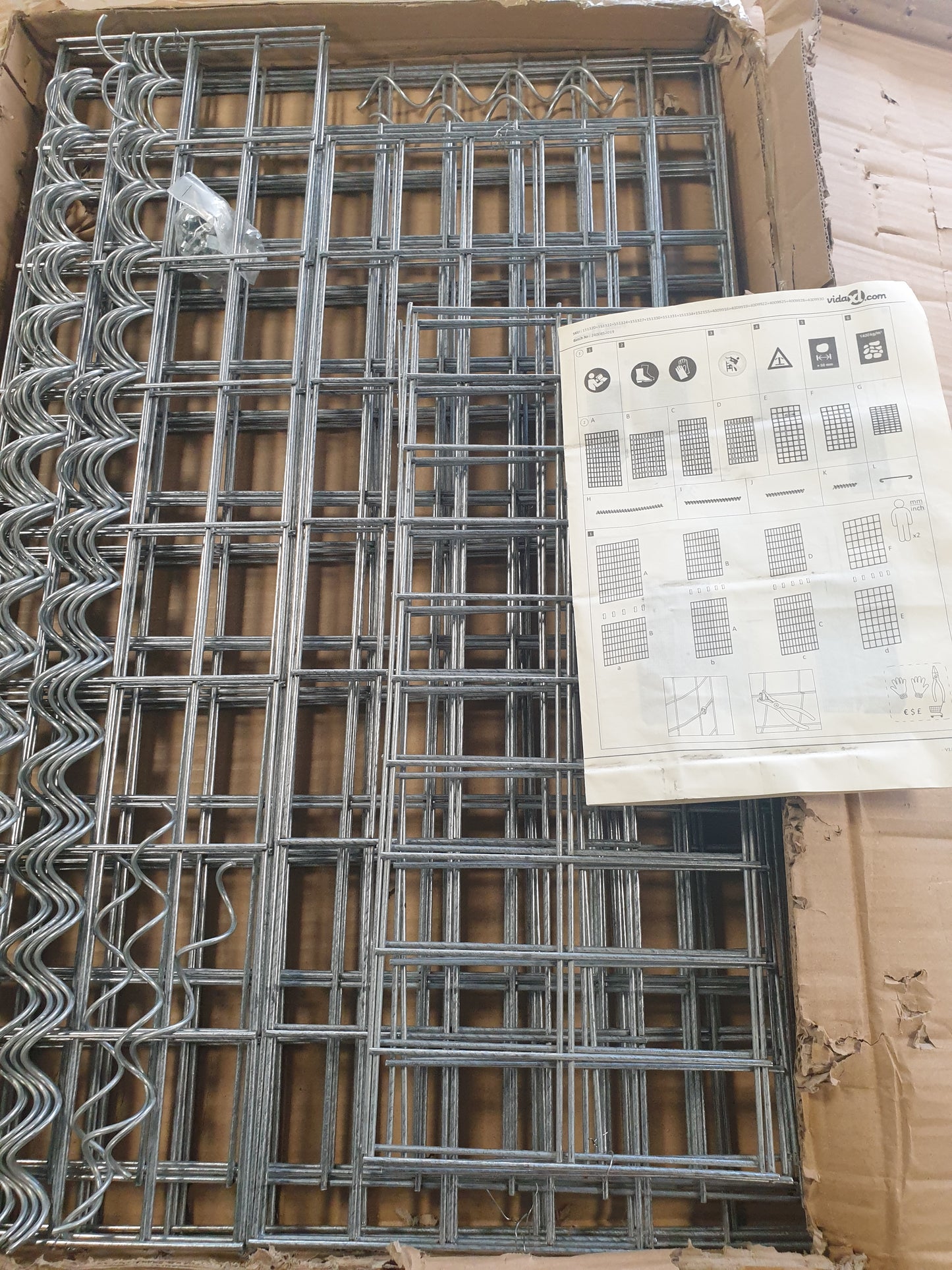 270094 - vidaXL Mur Gabioni me Mbulesa 100x20x150 cm – Çelik i Galvanizuar