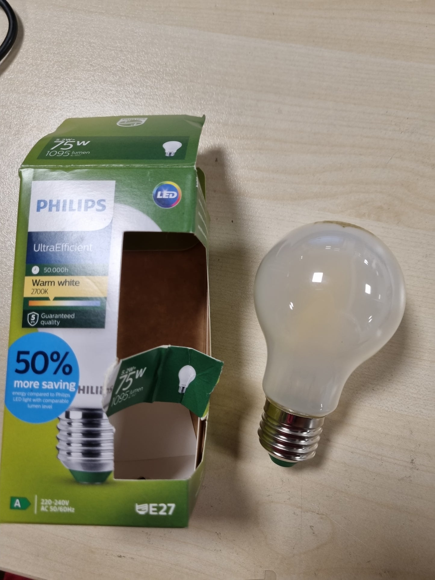 215975 - PHILIPS Llambë LED, 75W, bazë E27, e bardhë e ngrohtë 2700K