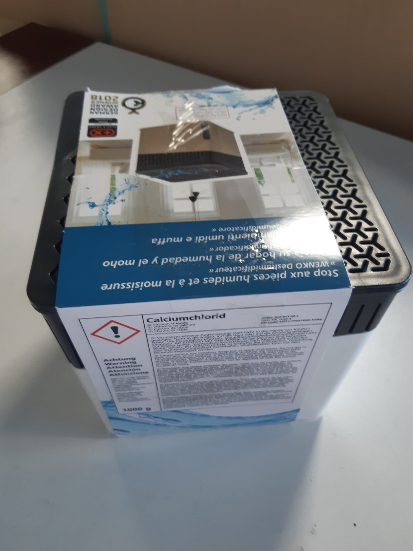 210469 - WENKO Tharëse Ajri Cube me Granula Tharëse Ajri, 1000g, Përshtatshme për Dhoma deri në 80m³, Parandalon Mykun dhe Aromat, Pa Energji Elektrike, E Heshtur, E Rimbushshme, Ngjyra e Bardhë