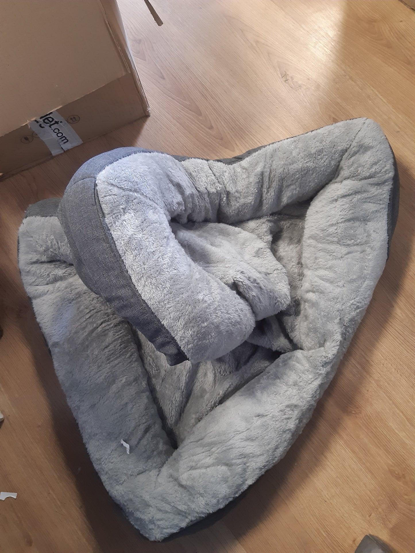 255361 - EHEYCIGA Shtrat Ortopedik për Qen të Madhësisë Mesatare, 91x68x17.5cm, Shkumë Memorie, e Larëshme dhe e Papërshkueshme nga Uji, Gri