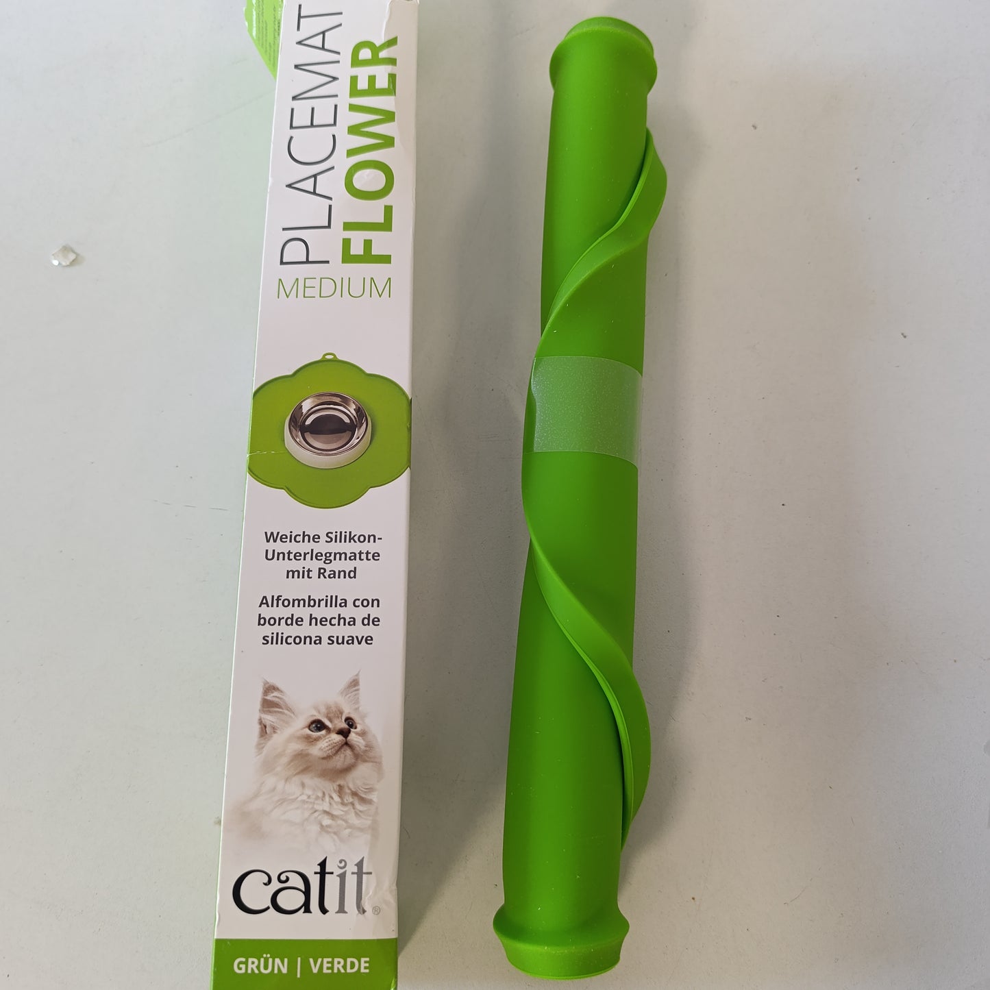 224869 - Qilim silikoni Catit në formë lulesh, 30 cm, jeshil, i papërshkueshëm nga uji, 1 copë