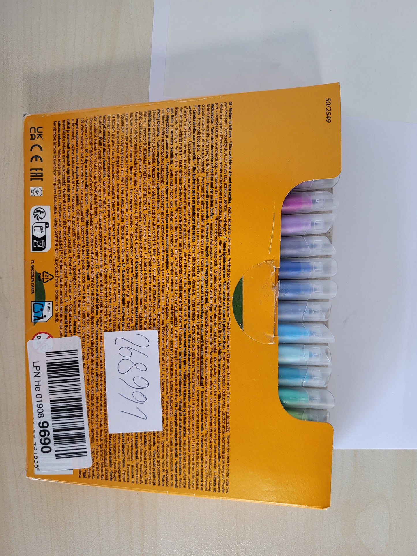 268991 - BIC Kids Kid Color - Markera ngjyrosës me majë të mesme të larëshme, ngjyra të ndryshme, kuti kartoni me 36 copë