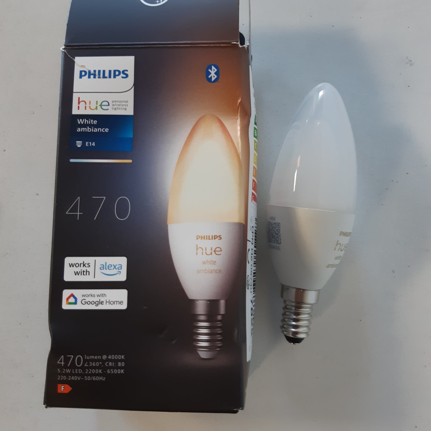 213560 - PHILIPS Llampa E14, e errësueshme, dritë e bardhë nga e ngrohtë në të ftohtë, e kontrollueshme nëpërmjet aplikacionit