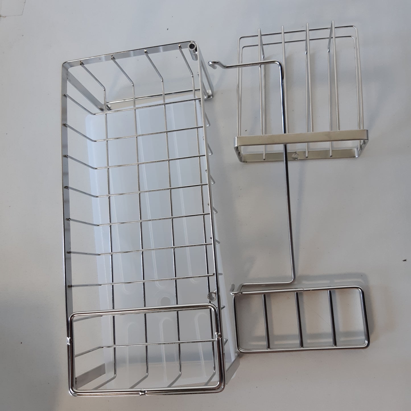 263263 - SWTYMIKI Organizues Lavamani, Mbajtëse Sfungjeri Kuzhine, Raft Kullimi 360°, Material: Çelik Inoks, Ngjyrë: Argjendi
