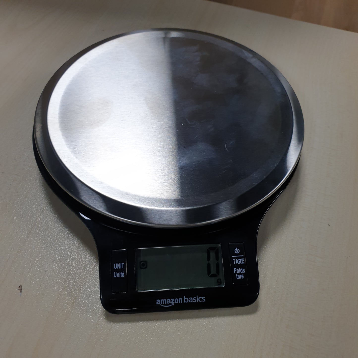 248046 - PESHA DIXHITALE KUZHINE AMAZON BASICS ME EKRAN LCD, ÇELIK INOKS, PA BPA, PESHA DERI NË 11 LBS, E ZEZË