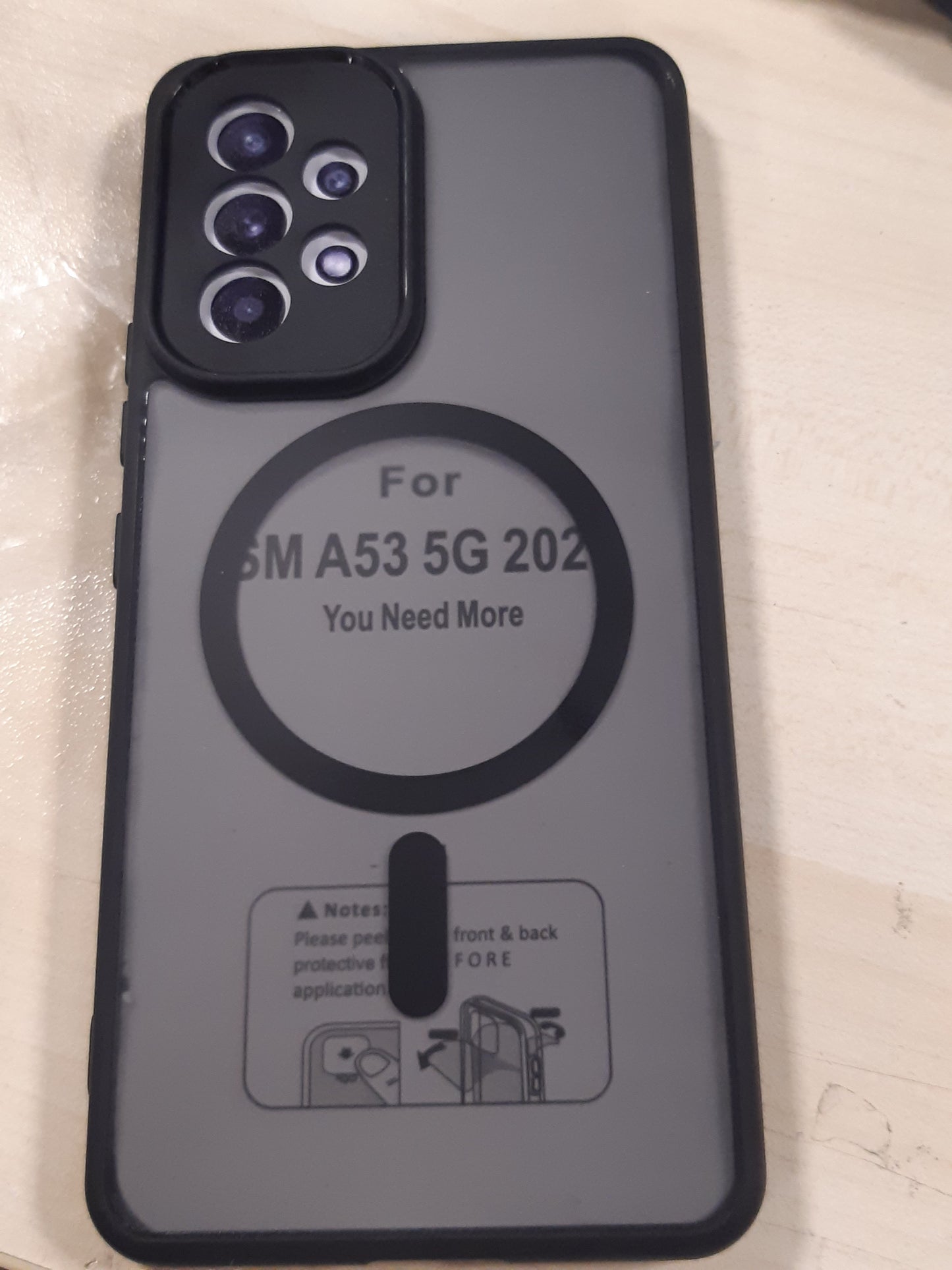 267209 - Tawaror Mbështjellëse Magnetike për Samsung Galaxy A53 5G, Mbështjellëse Mat Transparent, Rezistente ndaj Gërvishtjeve dhe Goditjeve, e Zezë
