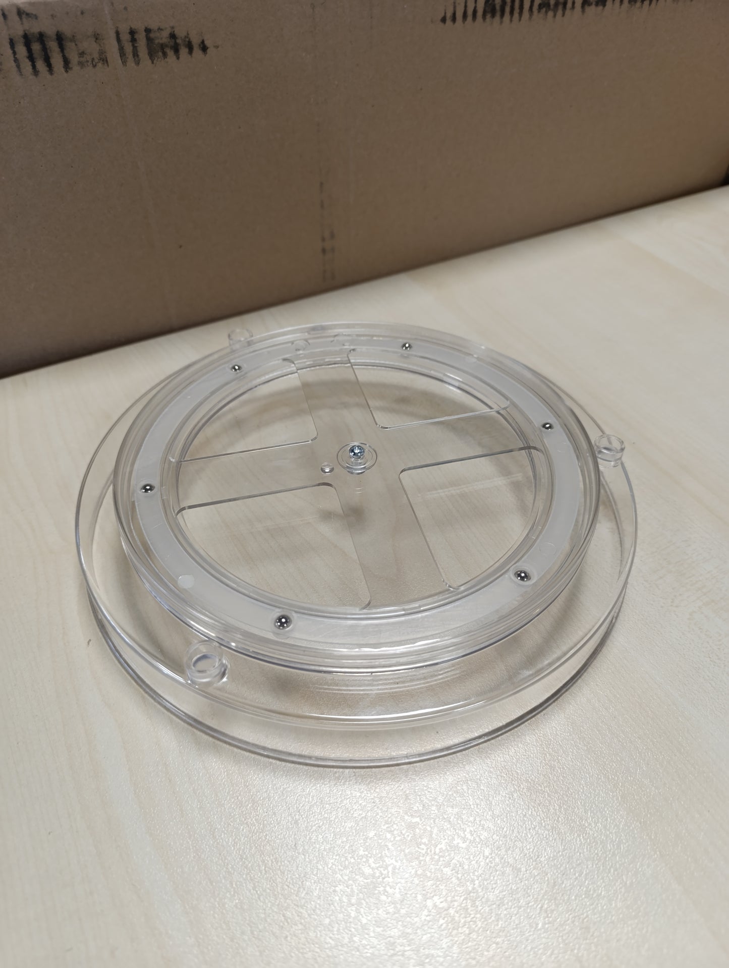 258258 - Organizues Frigoriferik Rrotullues, Mbajtëse Erëzash Lazy Susan, dimensione: 23.5 cm, rrotullim 360°, material: çelik inox