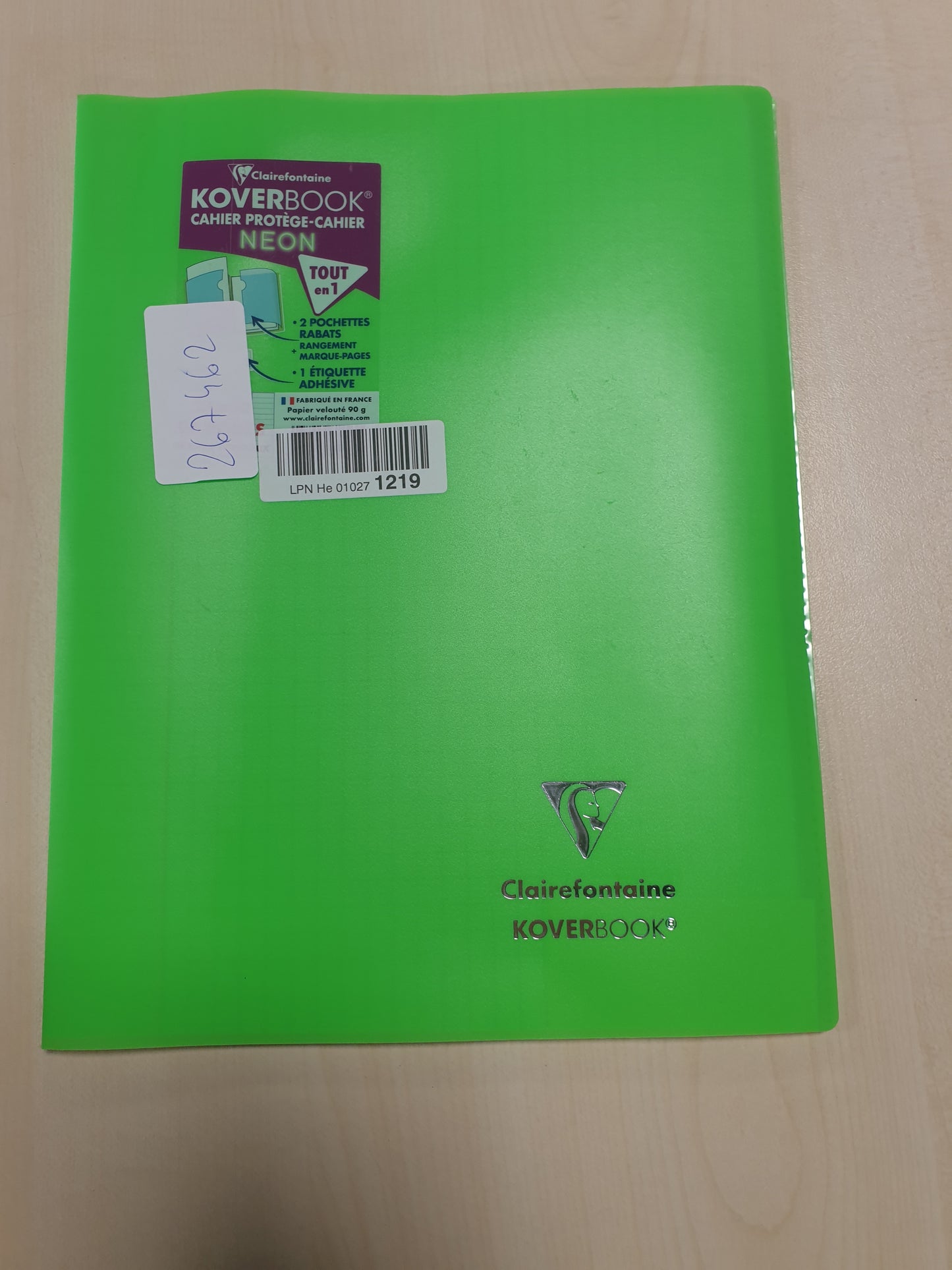267462 - CLAIREFONTAINE 981423C Koverbook Fletore me Kapëse Neoni - 24x32 cm - 96 Faqe - 90 g Letër e Bardhë - Mbulesë Polipropileni Opake