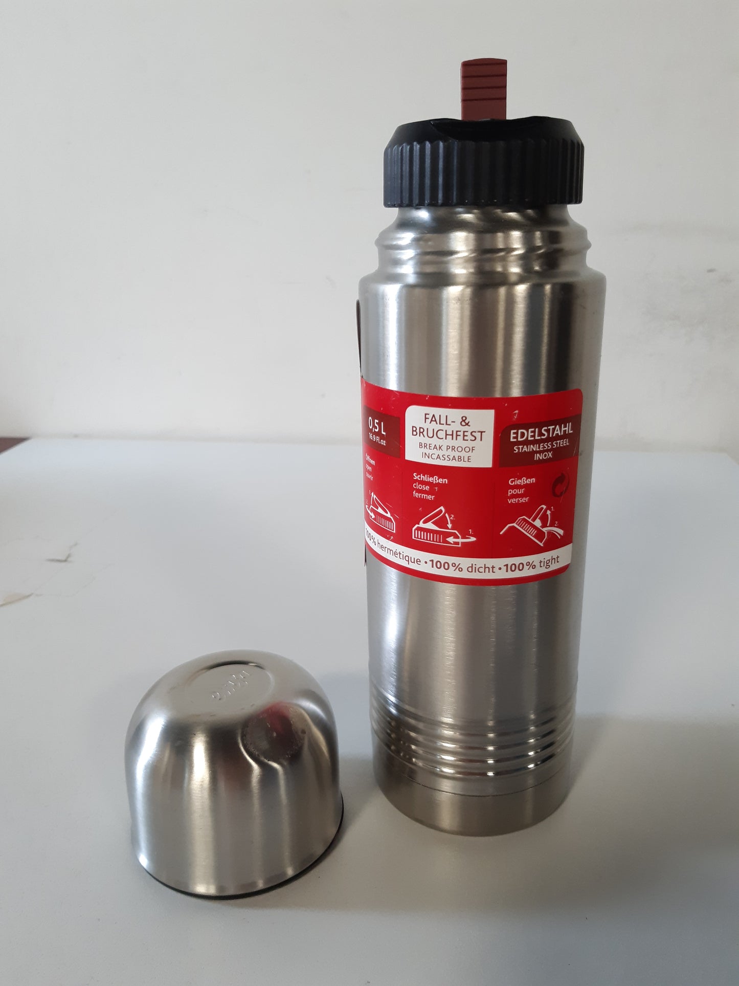 253033 - EMSA Shishe e izoluar 618501600 SENATOR | Kapacitet 0.5 L | 100% e papërshkueshme nga rrjedhjet | E fortë dhe e sigurt | Çelik inox