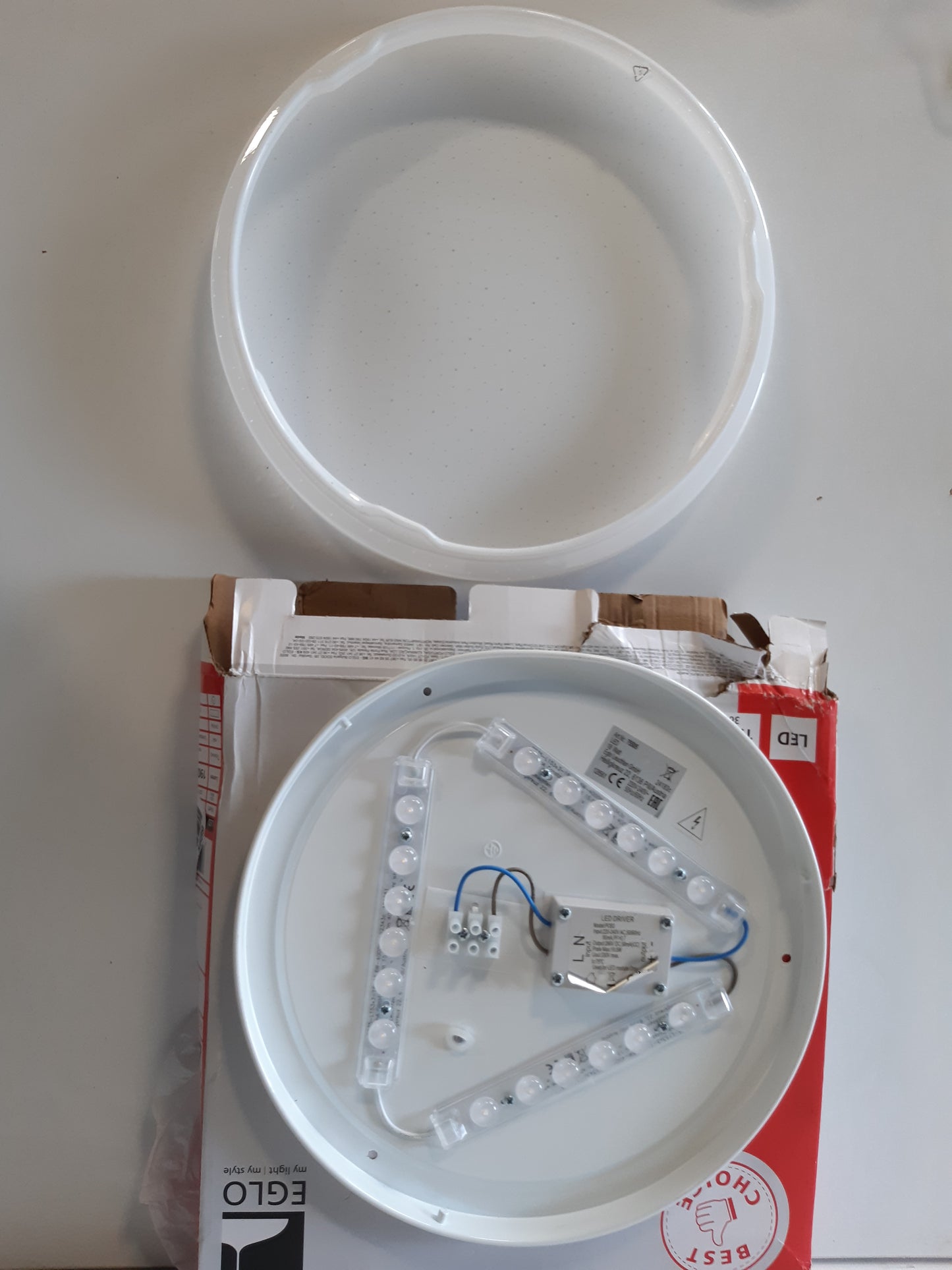 242266 - EGLO Llambë tavani Pogliola-S, Ø 31 cm, dritë tavani LED me efekt kristali, çelik dhe plastike, llambë e bardhë