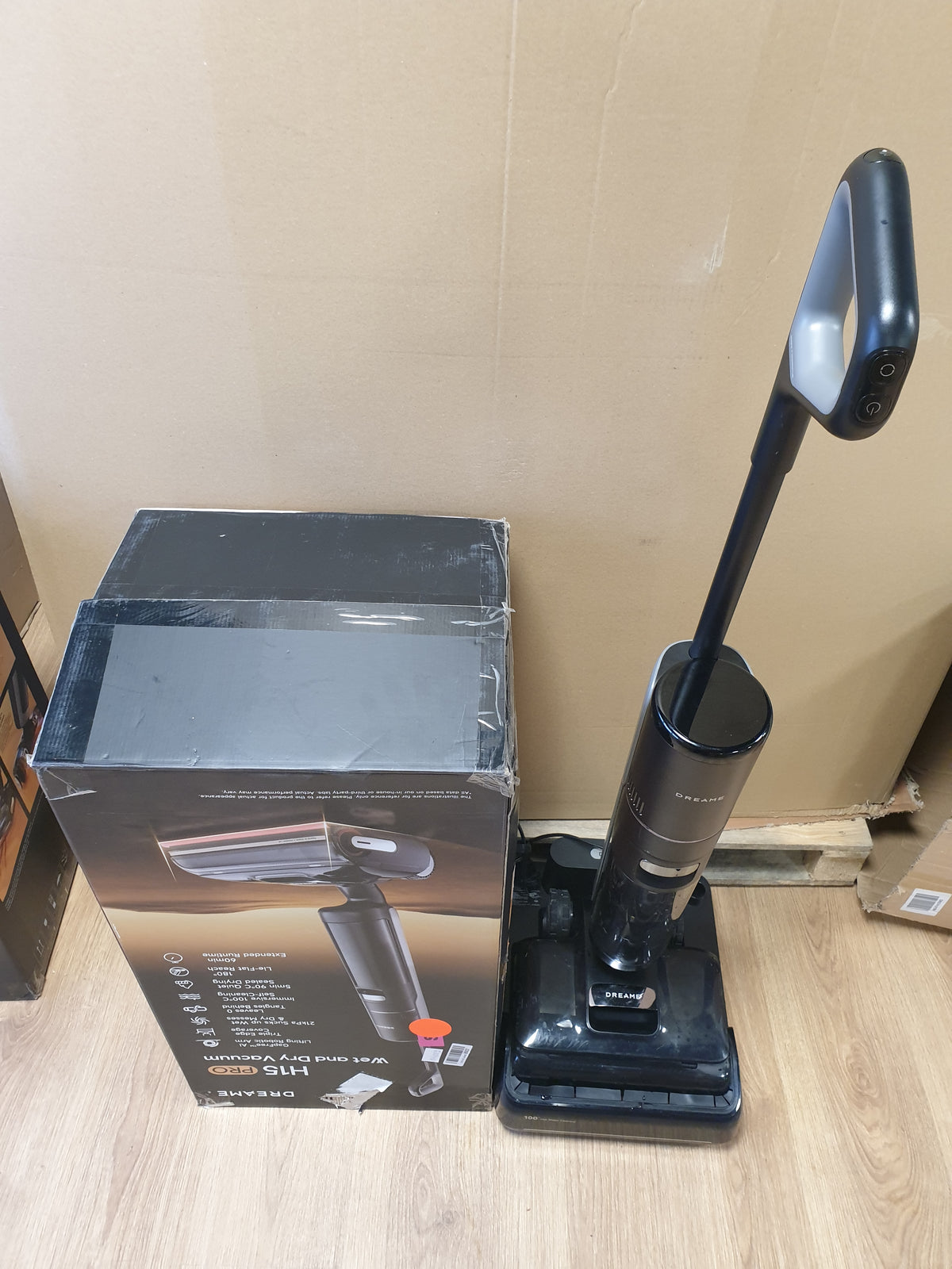 144029 - DREAME H15 Pro Fshesë me Korrent për Lagështi dhe Tharje, Krah Robotik GapFree AI DescendReach, Mbulim i Trefishtë i Skajëve, Fuqi Thithjeje 21,000 Pa, Sistemi Pa Ngatërresa, Larje dhe Tharje me Furçë në 100°C dhe 90°C, Shtrirje e Sheshtë 180°