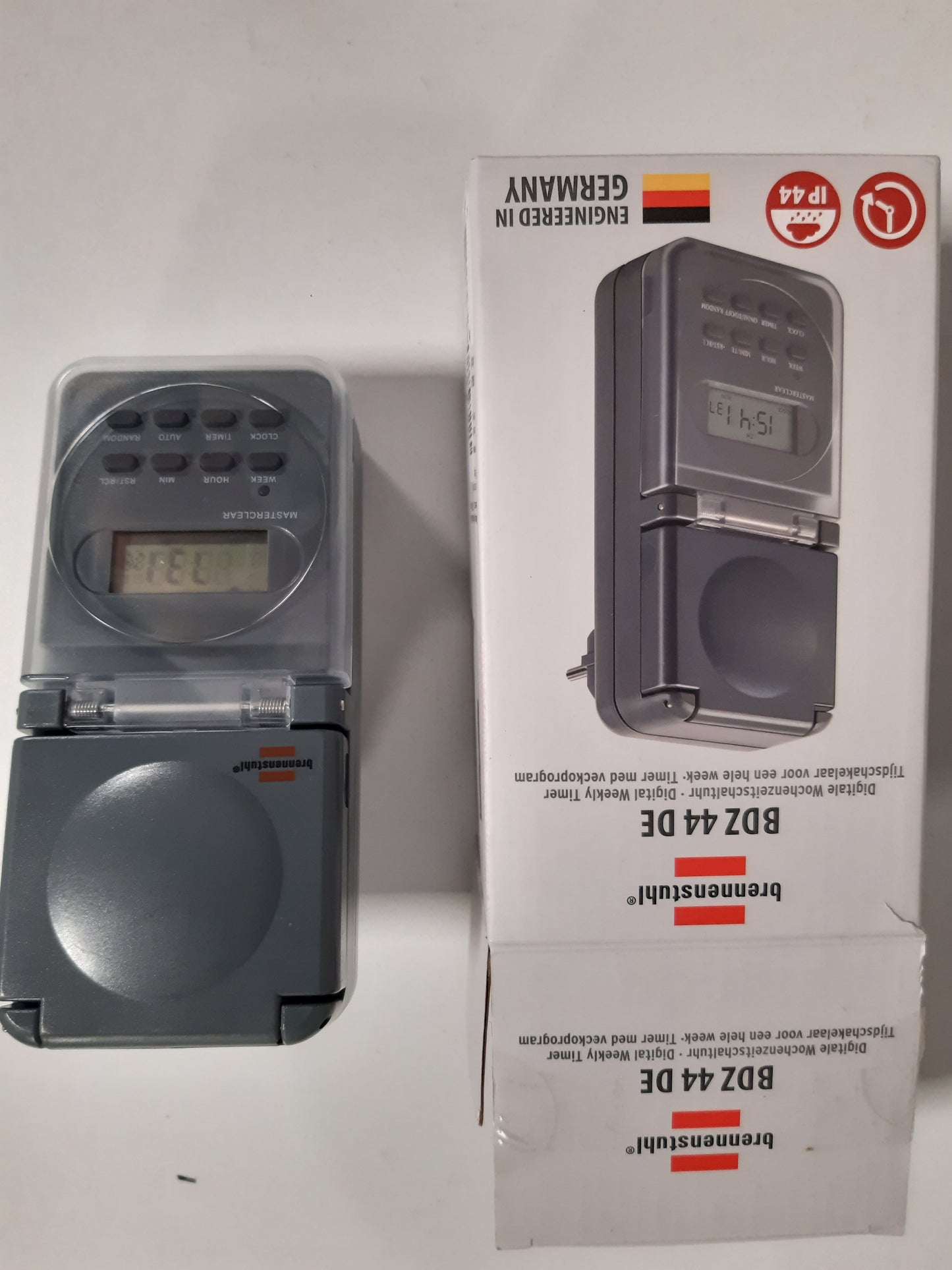 164014 - BRENNENSTUHL Kohëmatës Dixhital Javor IP44, Prizë për Kohëmatës Dixhital, Mbrojtje e Shtuar nga Kontakti, Përdorim për Jashtë, Ngjyra Antracit