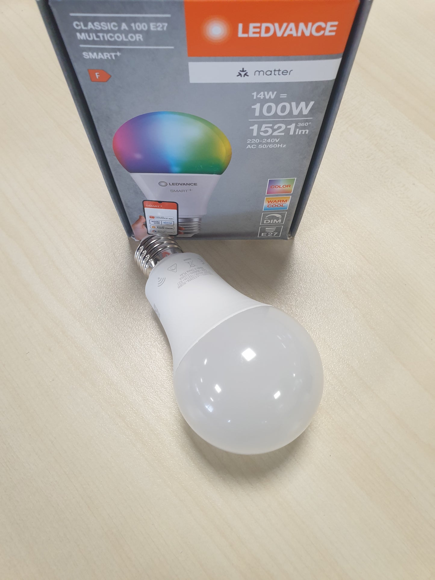216213 - LEDVANCE Llambë SMART+ MATTER LED, 14W, 1521lm, E27, kontroll me aplikacion ose me zë, jetëgjatësi deri në 20,000 orë