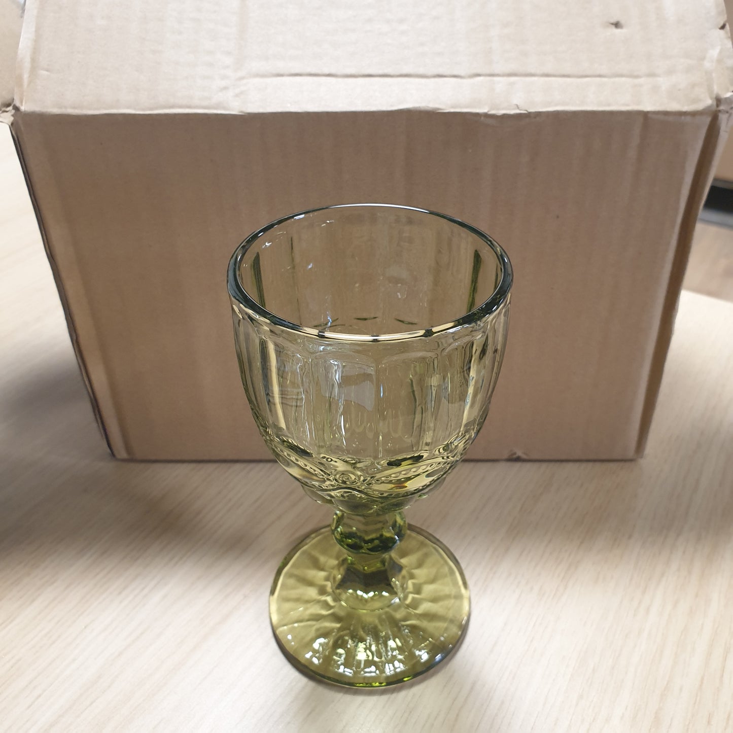 246286 - GARCIA DE POU 6 Njësi - Gota Vere Vintage 260 ml, 8 x 15.5 cm, Jeshile Kristali