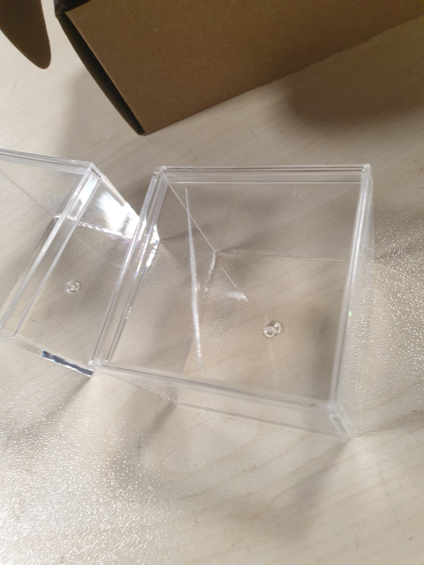 229239 - YELARXI - Kuti akrilike me kapak, 5.5 x 5.5 x 4.5 cm, 2 copë, Transparente