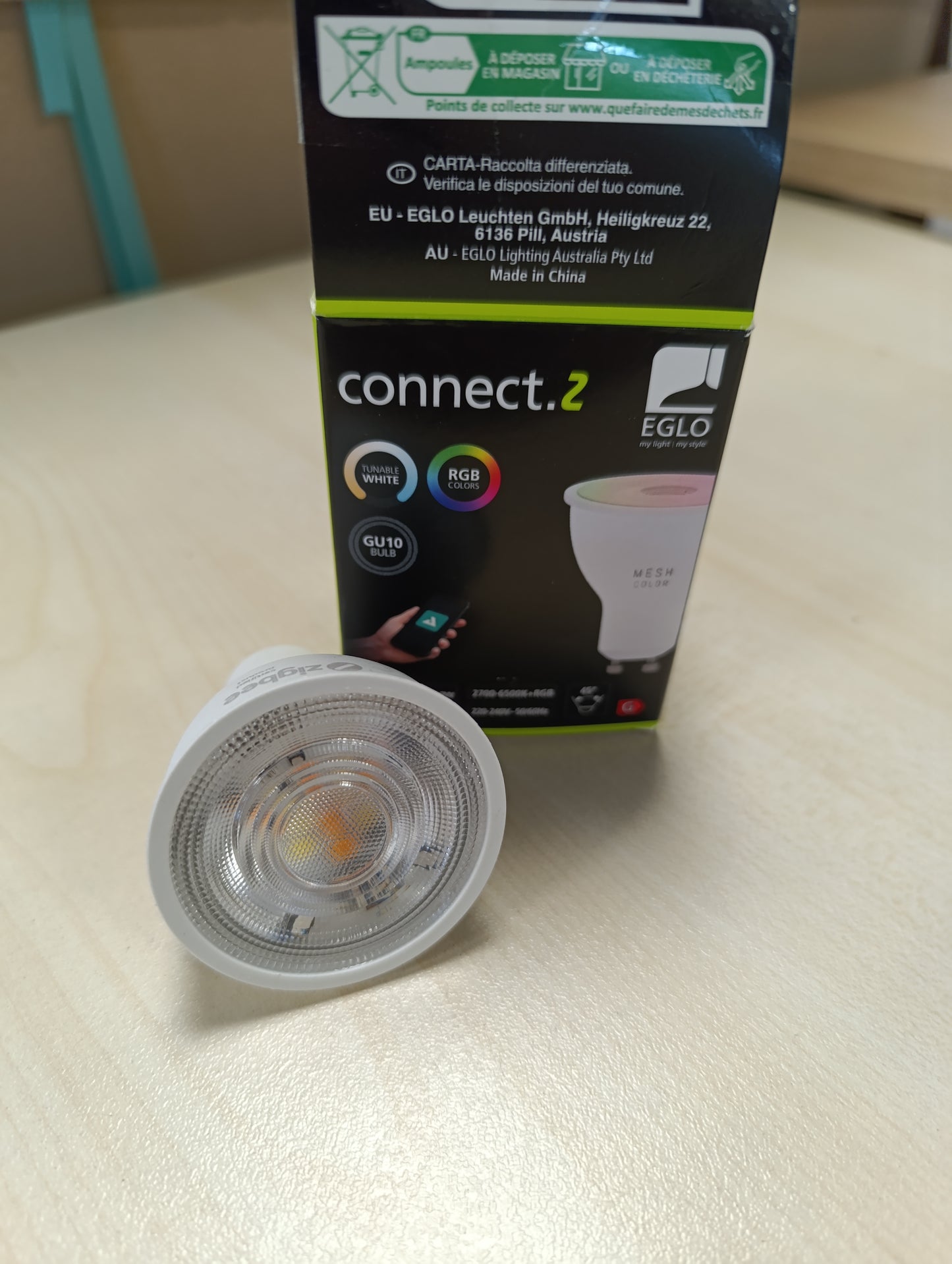 262984 - EGLO | Llambë LED connect.z Smart Home GU10 | ZigBee | Kontroll zanor me aplikacion dhe Alexa | E zbehtë | RGB | Ngjyrë drite e rregullueshme (e bardhë e ngrohtë - e bardhë e ftohtë) | 345 lumen | 5 vat