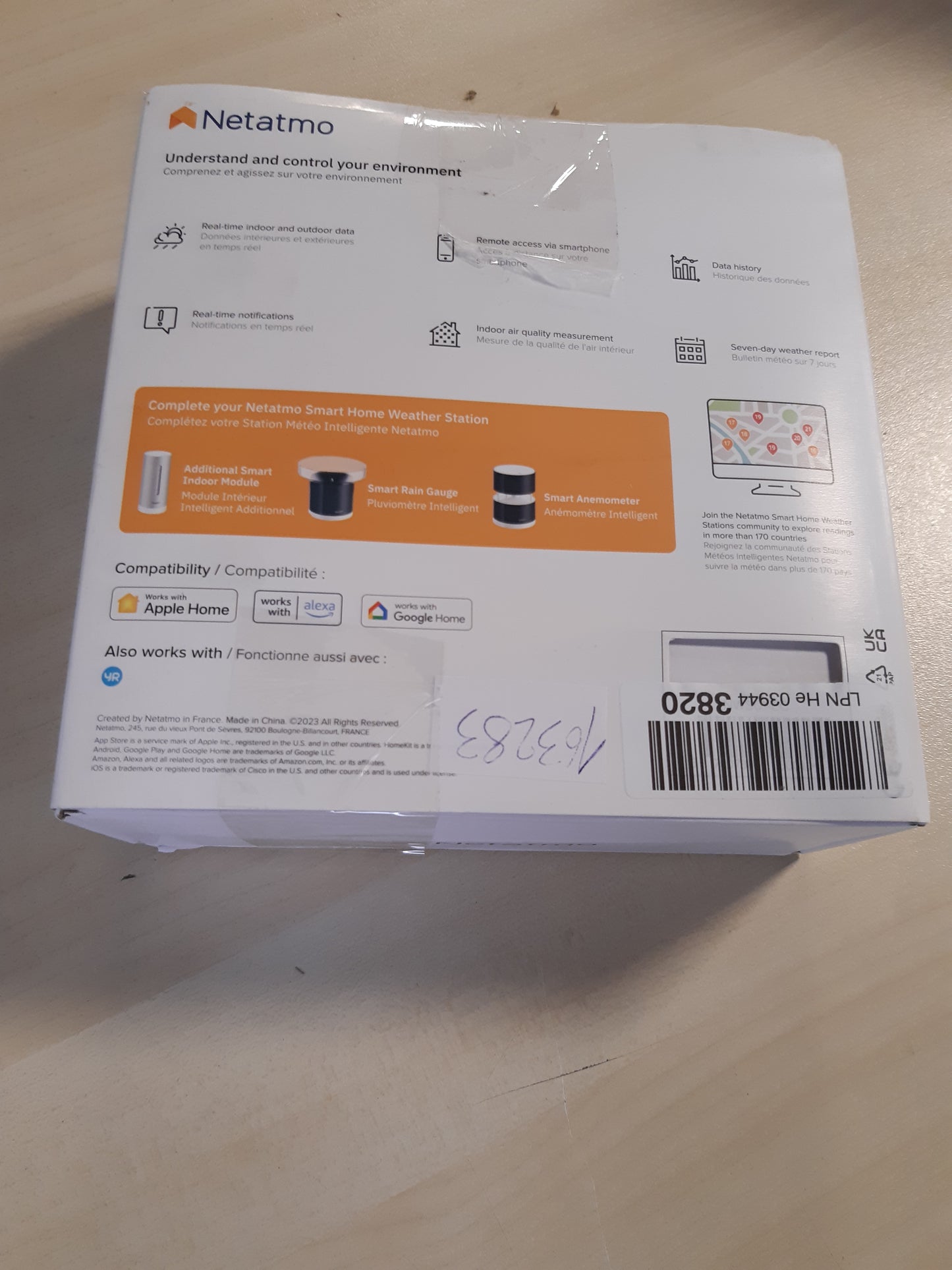 163283 - NETATMO Stacioni i Meteorologjisë Inteligjent: Wi-Fi, Sensor për Brenda dhe Jashtë, Cilësia e Ajrit, Higrometër, Pajtueshëm me Amazon Alexa dhe Apple HomeKit, Kolor E Zezë, Modeli NWS01-EC