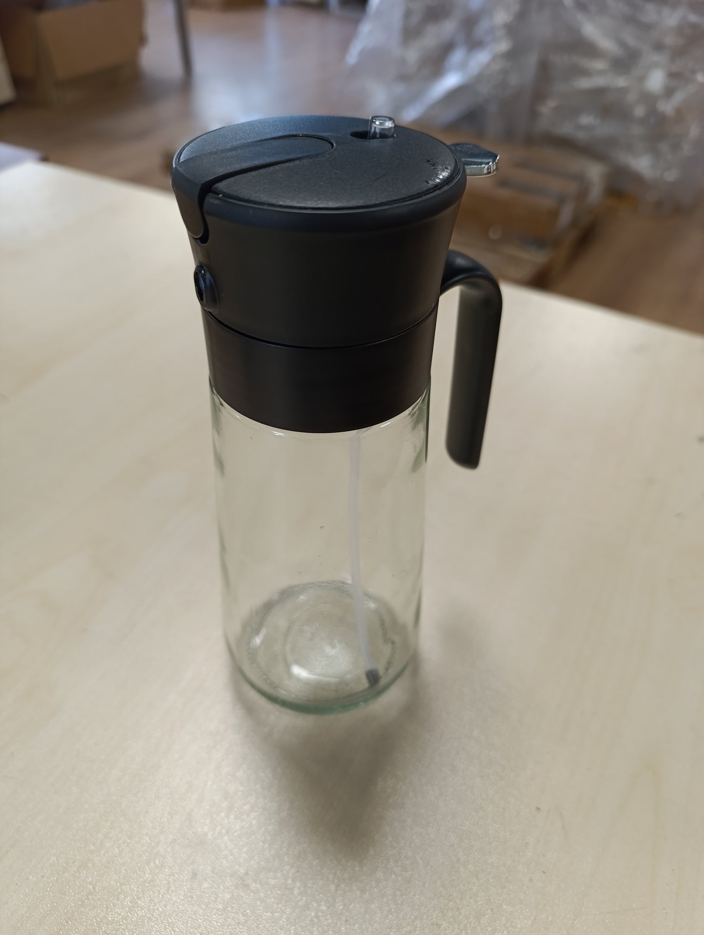 224741 - EUQVUN Spërkatës vaji për kuzhinë 580 ml/19.6 oz, Spërkatës dhe derdhës 2-në-1, i imët dhe kundër bllokimit