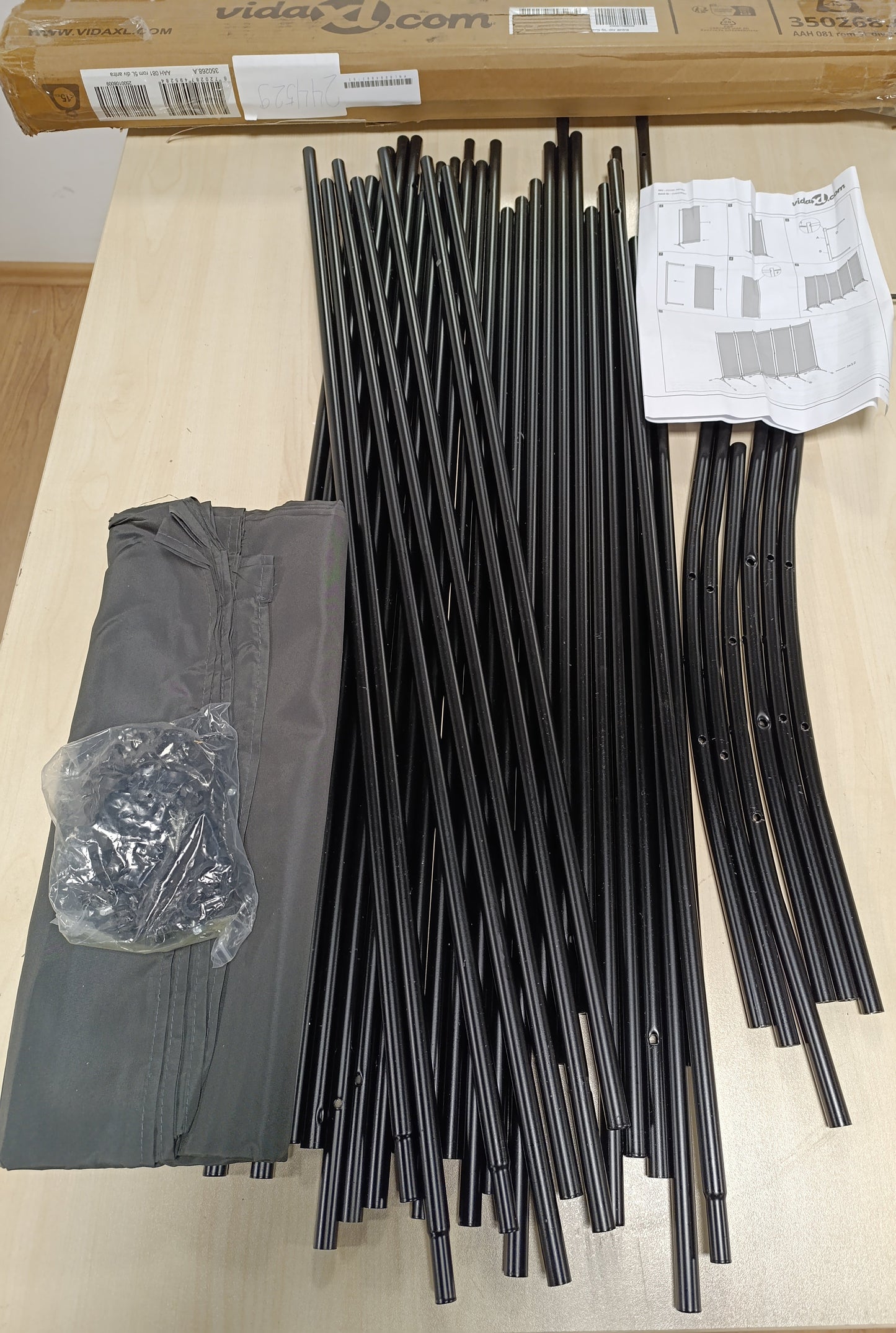 244529 - VIDA XL Ndarëse Dhome me 5 Panele, Ngjyrë Antraciti 433x180 cm, Pëlhurë