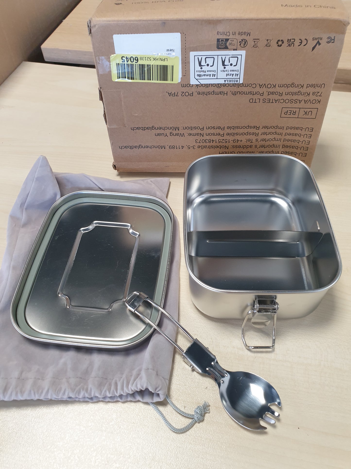 224449 - KUTIA E DREKËS VITCOCO, BENTO ÇELIK INOX, KAPACITET 1400 ML, PA BPA, PËR PIKNIKË, SHKOLLË, PUNË