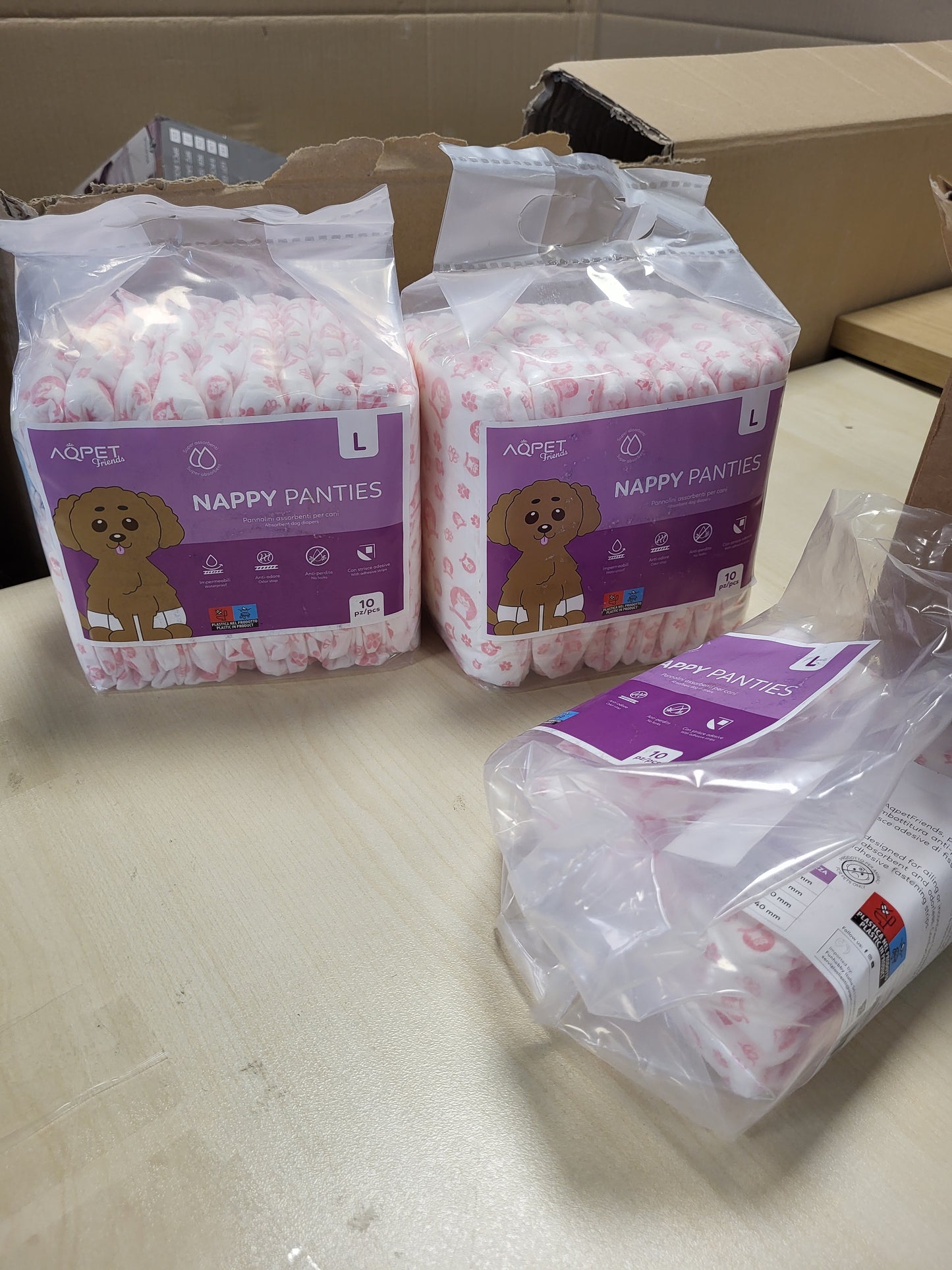 256697 - AQPET Pelena Higjienike për Qen Femra, Madhësi e Madhe 520x320 mm, Pako me 30 copë, Mbyllje Ngjitëse të Rregullueshme