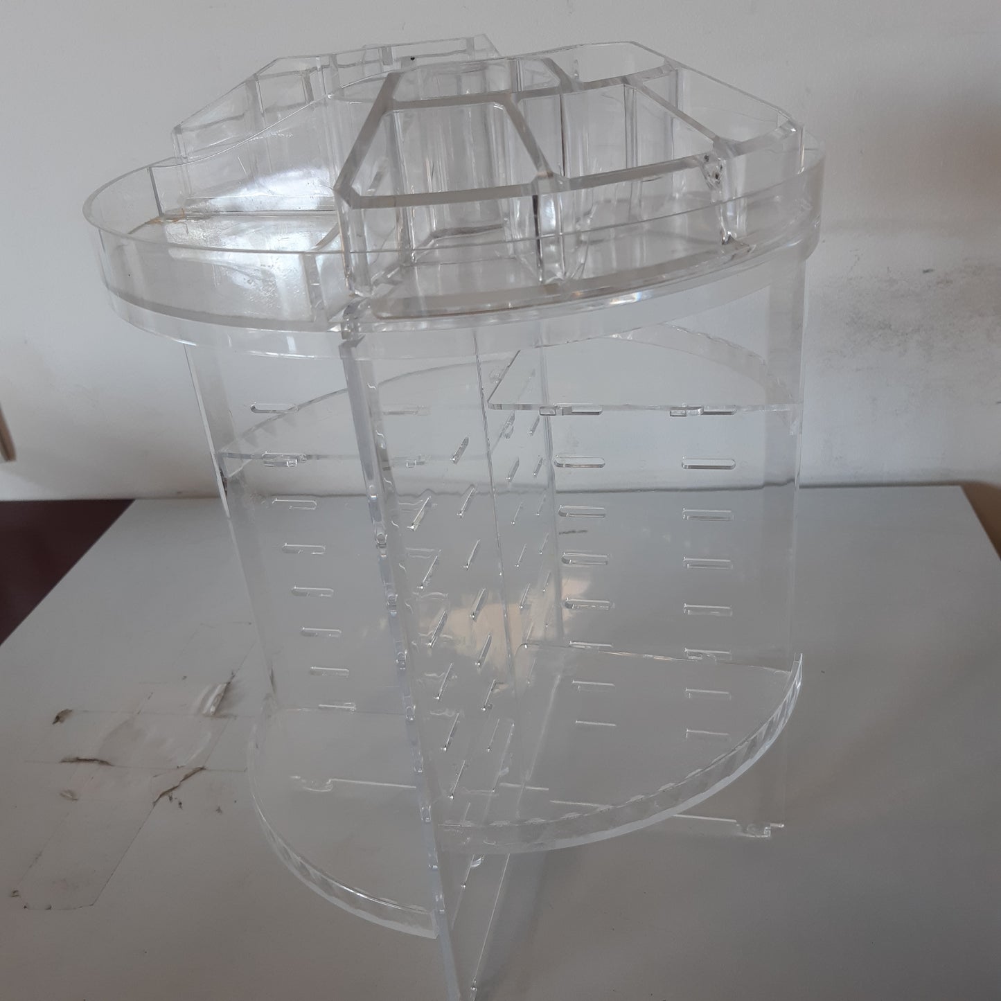 168482 - AMEITECH Organizues Grimi, Mbajtës Bizhuterish e Rregullueshme 360 Gradë, 8 Shtresa Ruajtjeje, Materiale Crystal Clear