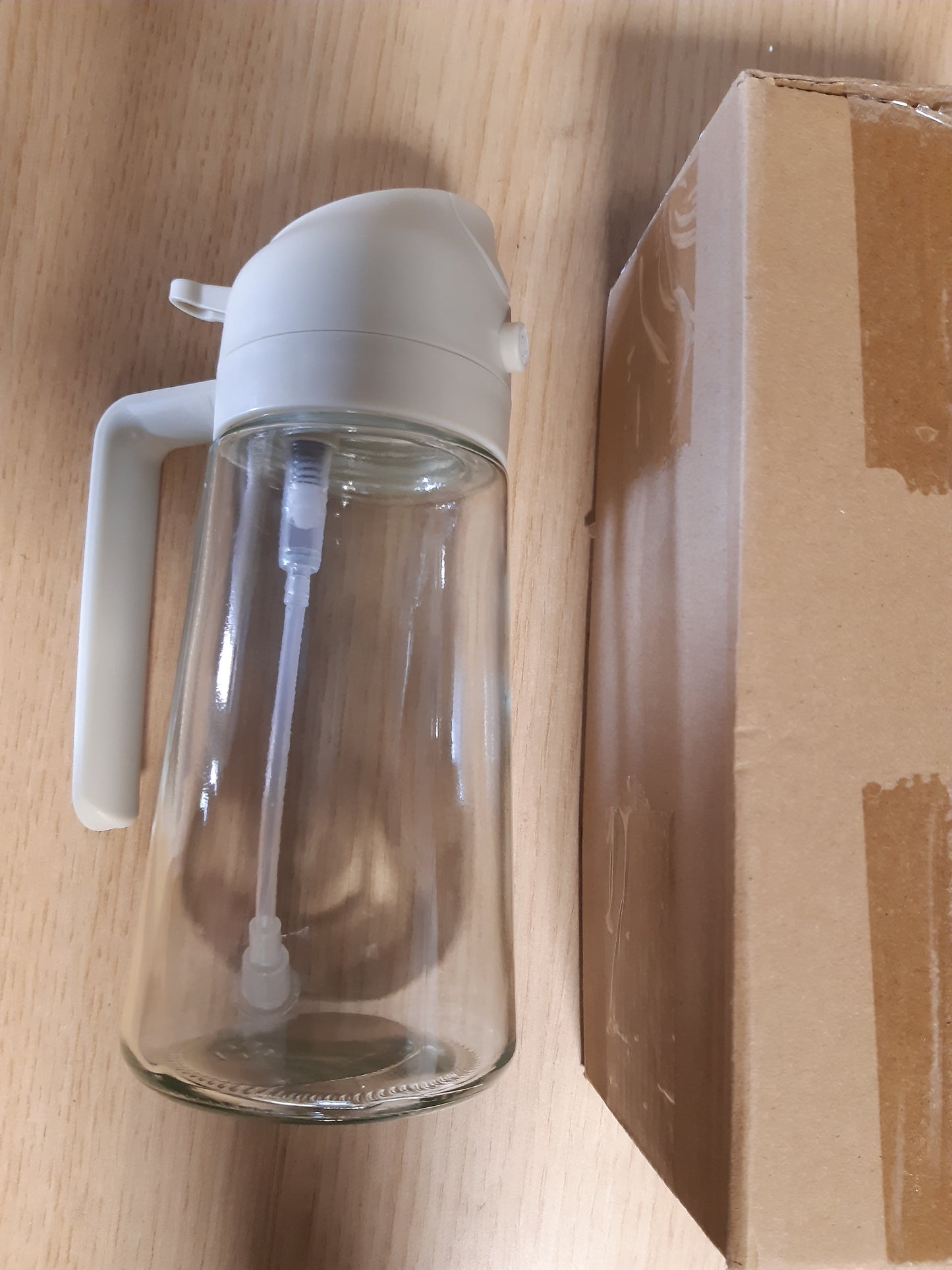 216797 - JVHLOV Shishe Vaj Shumëfunksionale 2 në 1, 450ml, Shishe Qelqi për Spërkatje Vaji, Derdhës dhe Spërkatës
