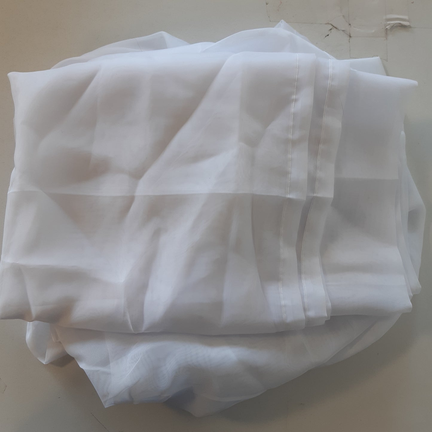 257114 - TOPICK Perde Transparente për Kafene, të Bardha, Lartësi 60 x Gjerësi 90 cm, set prej 2 copësh me xhep në shkop, perde bistro, perde kuzhine voile me vija, stil fshatar