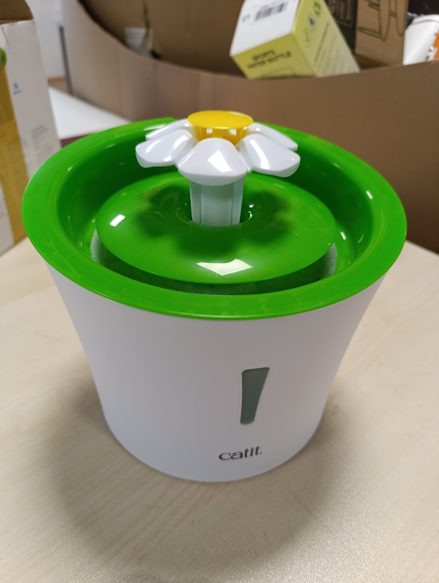 214417 - CATIT Shatërvan me Lule për macet, 3L, i bardhë/jeshil