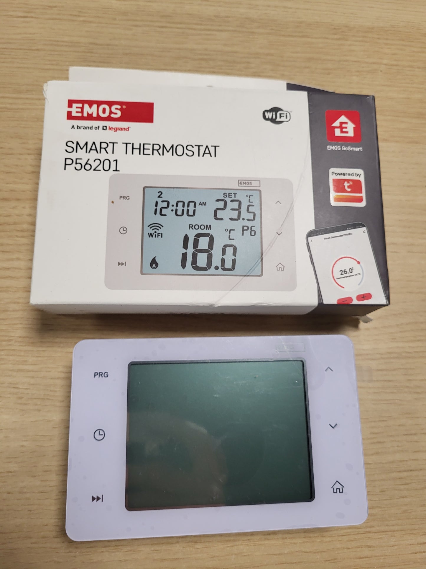 221119 - EMOS GoSmart Termostat i zgjuar për dhomën, WiFi, IP, për ngrohje dhe ftohje, Kompatibël me Tuya, Google Assistant dhe Alexa