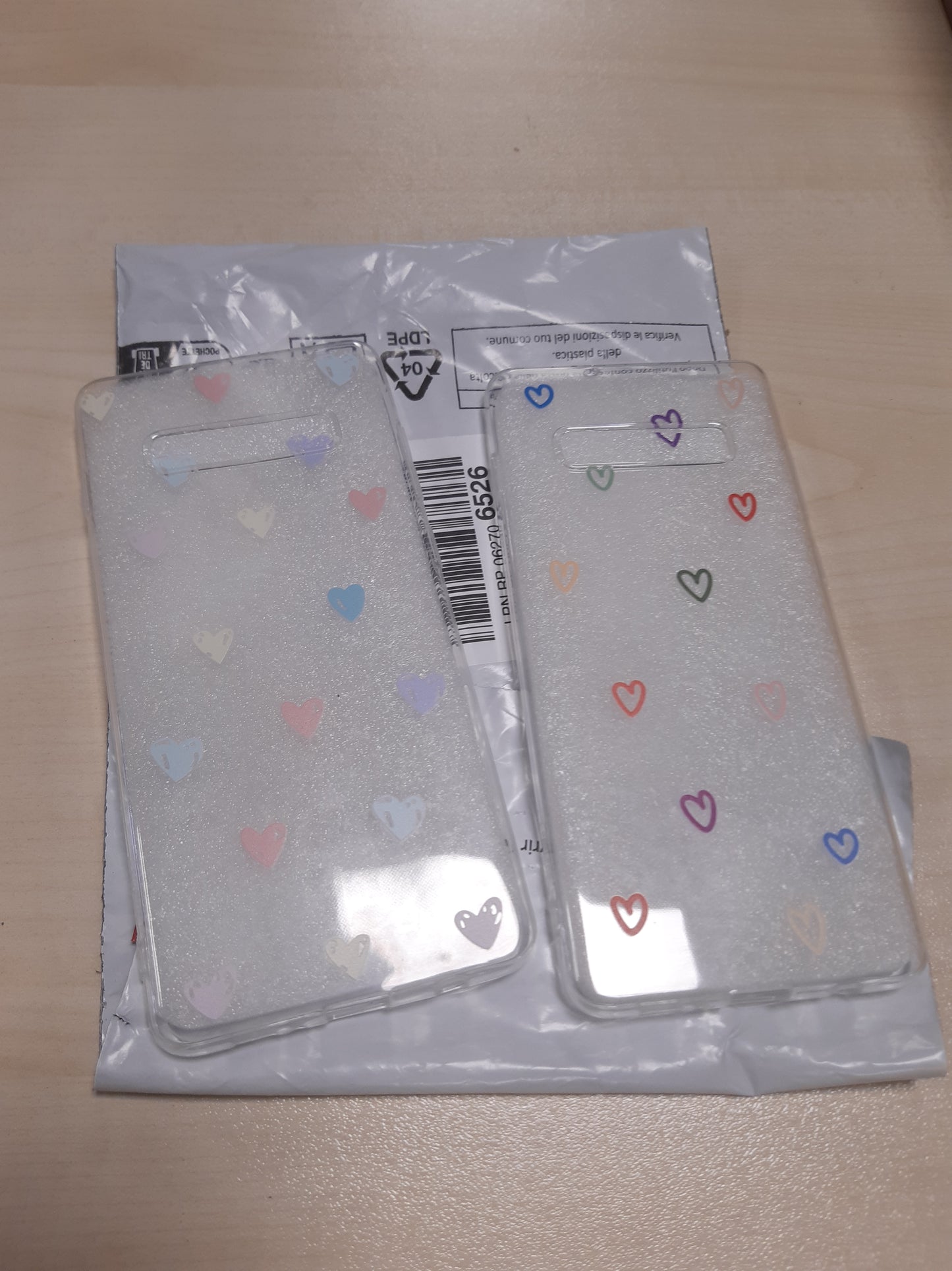 190167 - YOEDGE - Mbështjellëse Transparente 2-Pjesëshe për SAMSUNG GALAXY S10 PLUS (6.4), me Dizajn Zemër/Dashuri, E Përshtatshme për Vajza/Gra, Material TPU Fleksibël dhe Rezistent ndaj Goditjeve