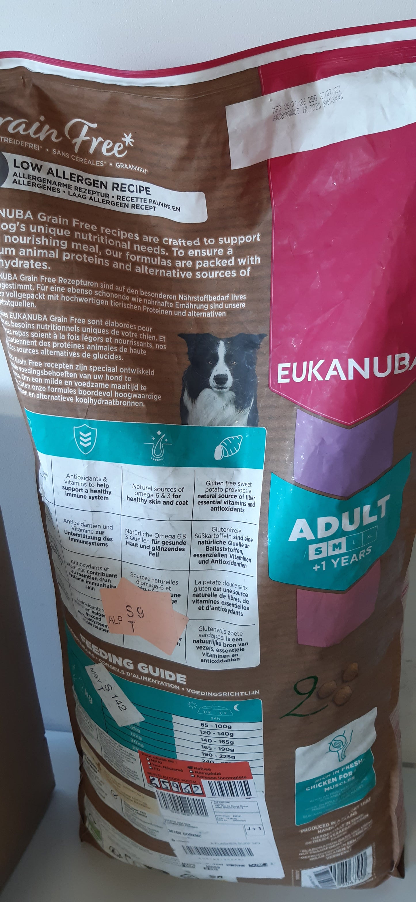 255092 - EUKANUBA USHQIM PËR QEN PA DRITHËRA ME PULË TË FRESH, 12 KG, USHQIM I THATË PREMIUM PËR QEN TË RRUAR
