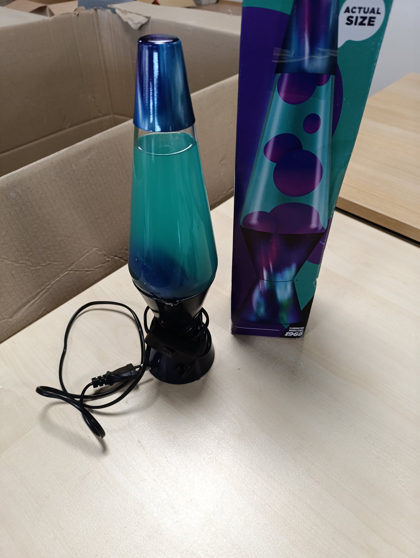 217647 - LAVA® Llambë Lave Aurora Borealis 2047, dyllë vjollcë, lëng blu-jeshil, 14.5 inç