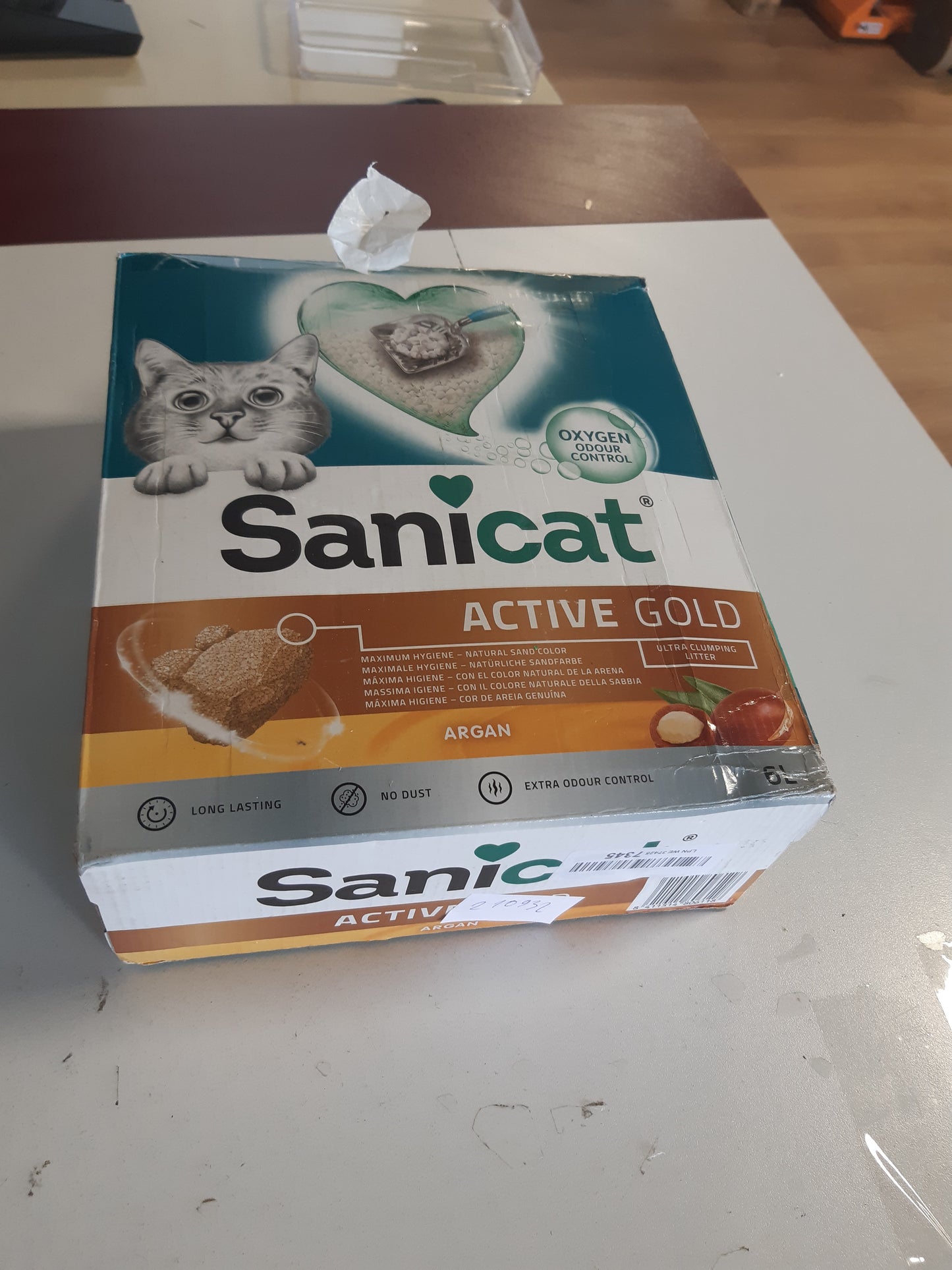 210932 - SANICAT Letersë për mace me aromë argani, 6 Litër - Thith lagështinë, Lehtëson pastrimin