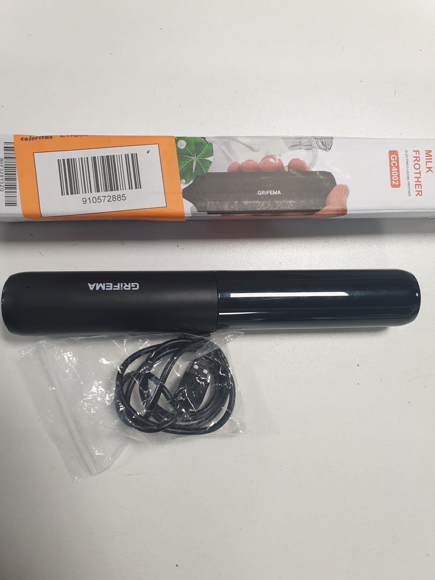 248194 - SHKUMËZUES QUMËSHTI GRIFEMA ME USB, i rikarikueshëm, elektrik, 13000 RPM, ergonomik, i lehtë për t’u pastruar, mini shkumëzues për kapuçino, kafe, Matcha