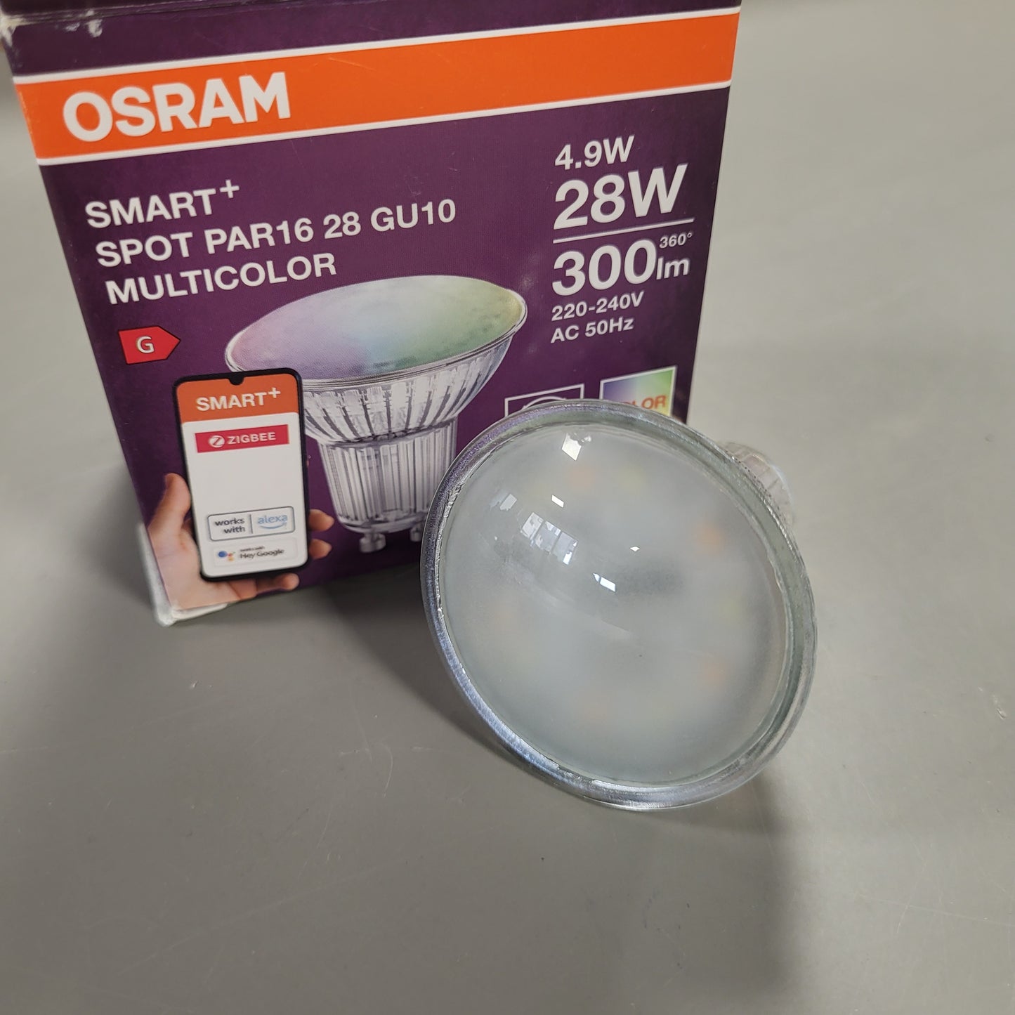 262872 - OSRAM Reflektor SMART LED Spot PAR16 GU10, 4.9W, ZigBee 3.0, RGBW, 16 Milion Ngjyra, i Errësueshëm, Kontroll Aplikacioni, Alexa