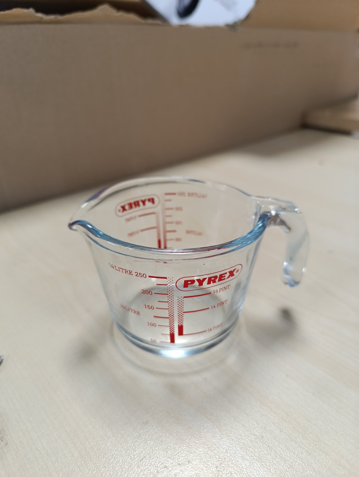 257421 - PYREX Gotë matëse prej qelqi ultrarezistent, transparente, 0.25 l