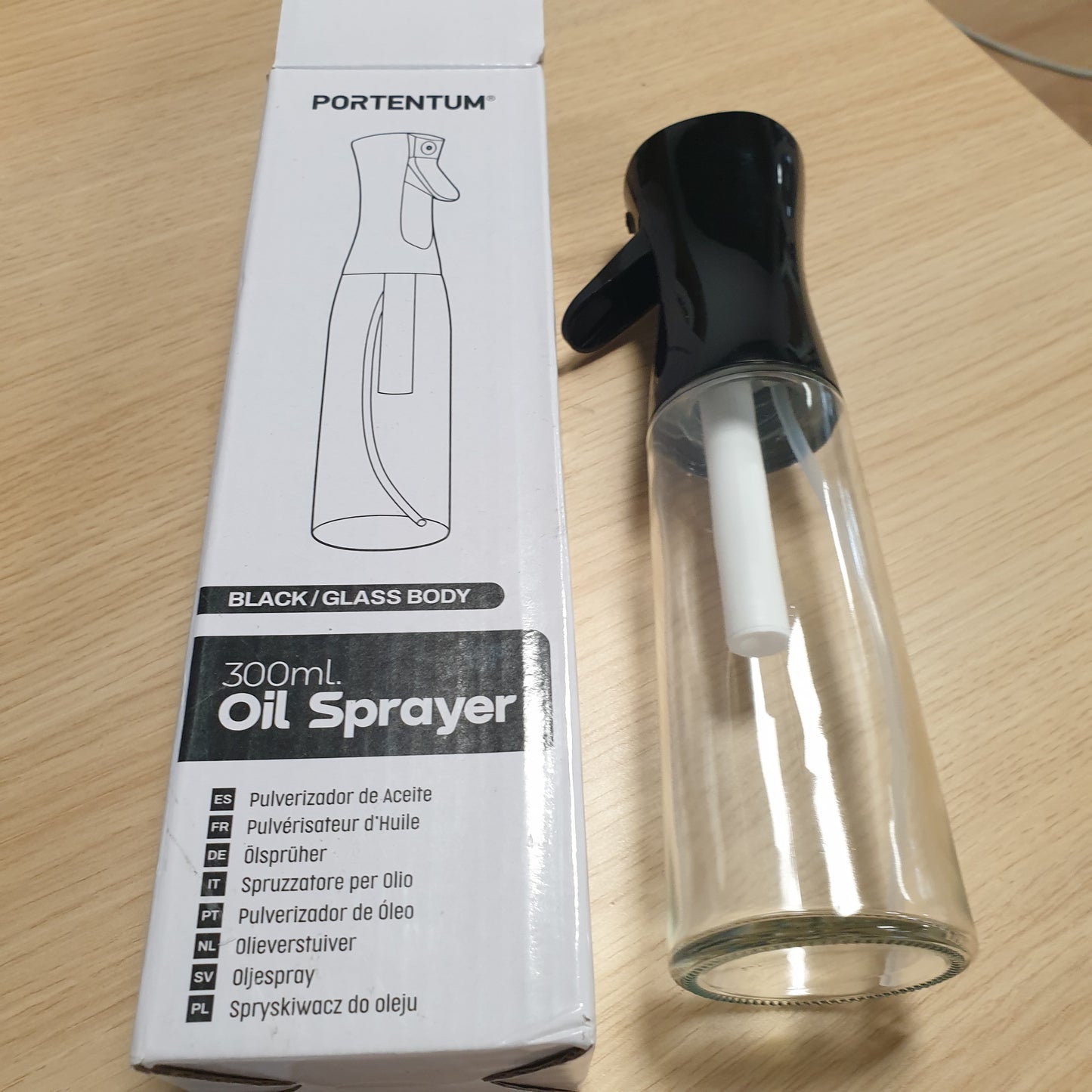 253818 - PORTENTUM Spërkatës Vaji, 300 ml, Dispenser Vaji prej Qelqi, Aksesor për Skuqëse Ajri