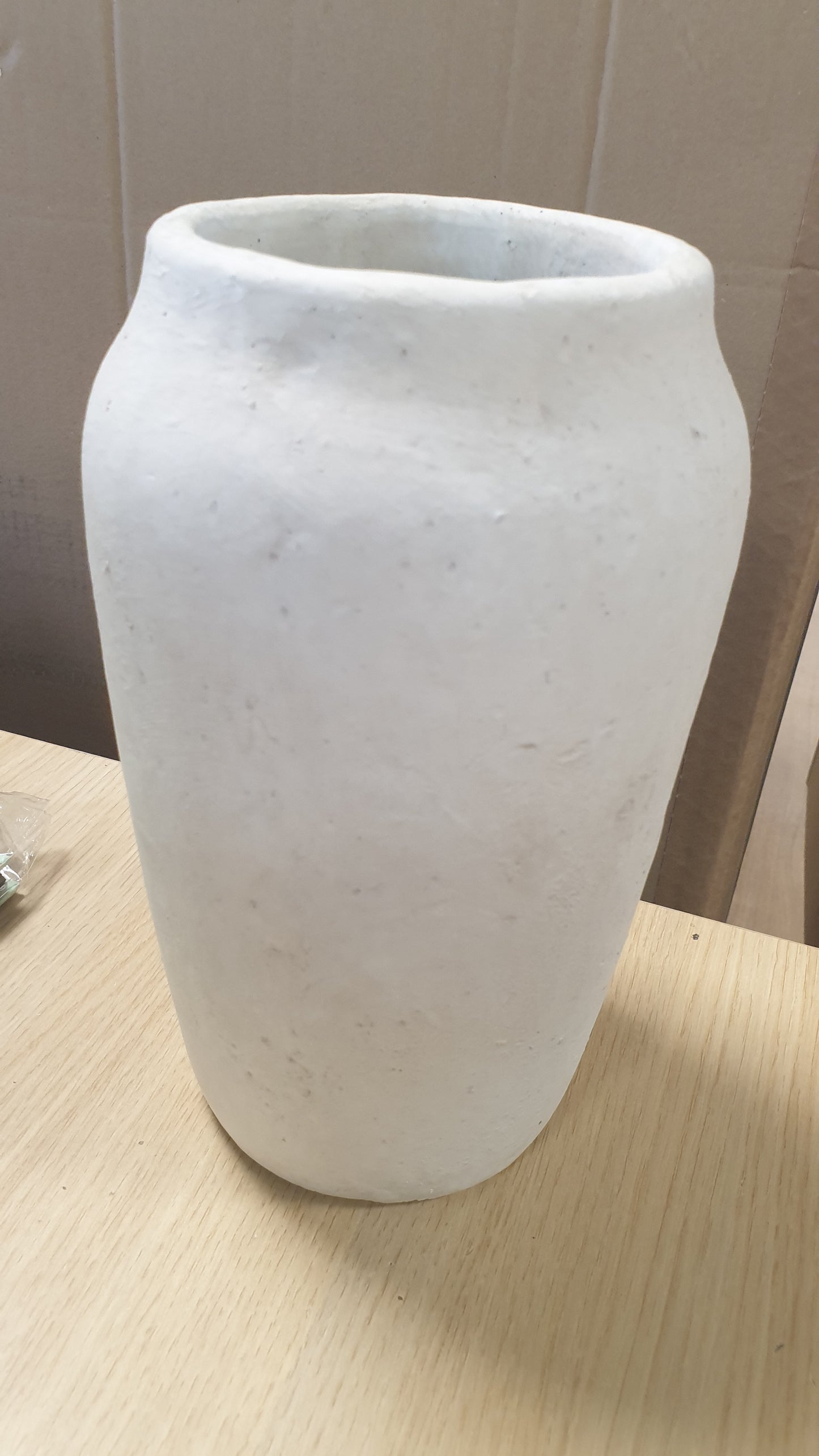 251577 - ARBORUS VAZO ÇIMENTOJE 23 CM, VAZO VINTAGE RUSTIKE DEKORUESE KREM PËR BUQETA ARTIFICIALE