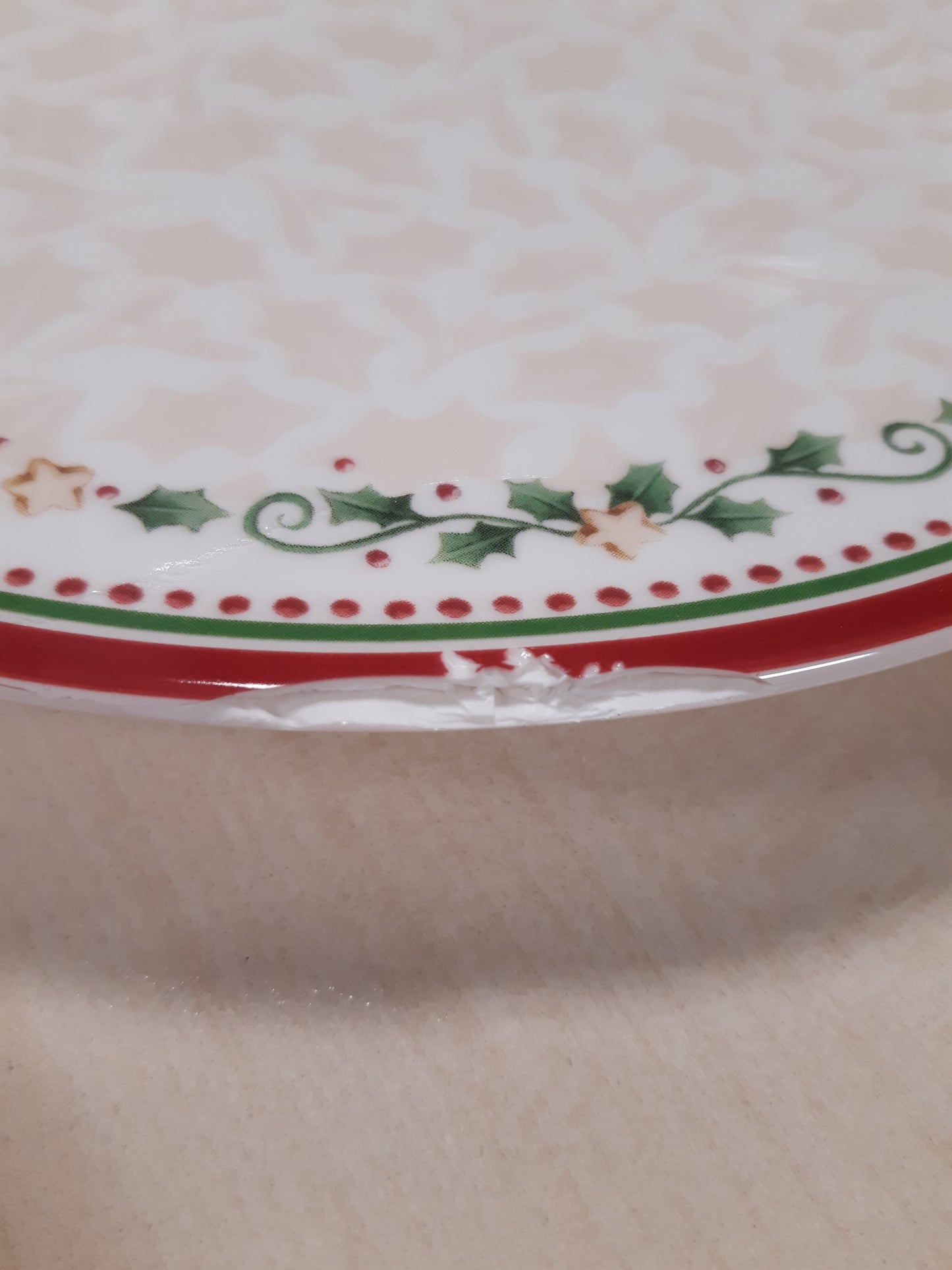 209214 - VILLEROY & BOCH Pjatë Darke Winter Bakery Delight Shooting Star, 27cm, Porcelan Premium, e Bardhë/e Kuqe/Bezhë