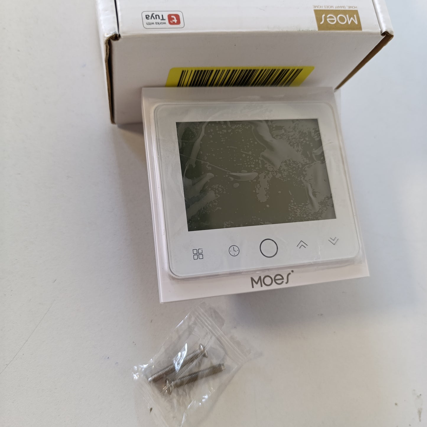 183649 - MOES Termostat Dhome Smart WiFi, 5A, për Sisteme Ngrohjeje Nën Dysheme me Bazë Uji, Kontrollues Temperature me tel WiFi dhe neutral 2.4GHz, i Pajtueshëm me Smart Life/Tuya, Alexa dhe Google Home