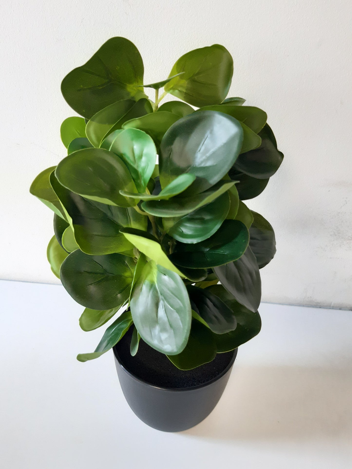 205957 - OAIRSE Bimë Artificiale 37 cm në Vazo, Peperomia Artificiale me Gjethe Menteje, Dekor për Tavolinë, Shtëpi, Ballkon dhe Zyra