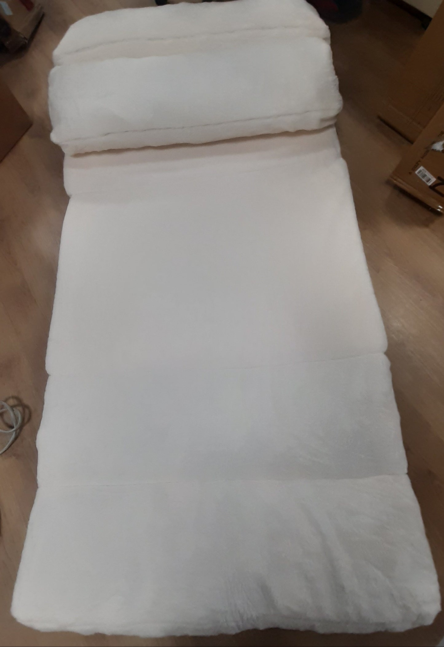 159450 - MAXYOYO Krevat i Palosshëm prej Lëkure dhe Kadifeje Korduroy, Dyshek dyshemeje për të Rritur, Trashë, Pallim në 4 Drejtime, Dimenshione 100 x 240 cm, Ngjyrë Bezhë