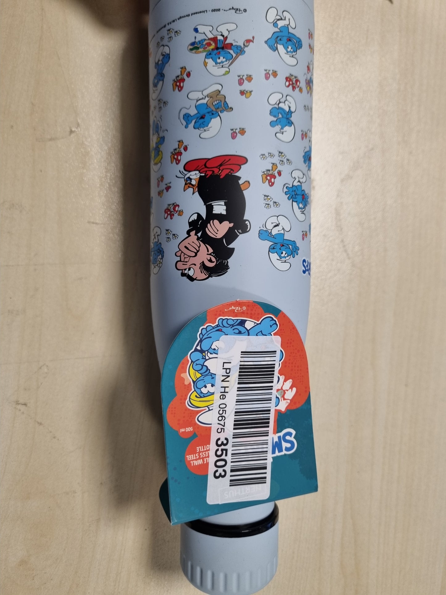 215765 - NERTHUS Termos PITUFOS prej çeliku inox, 500 ml, me mure të dyfishta